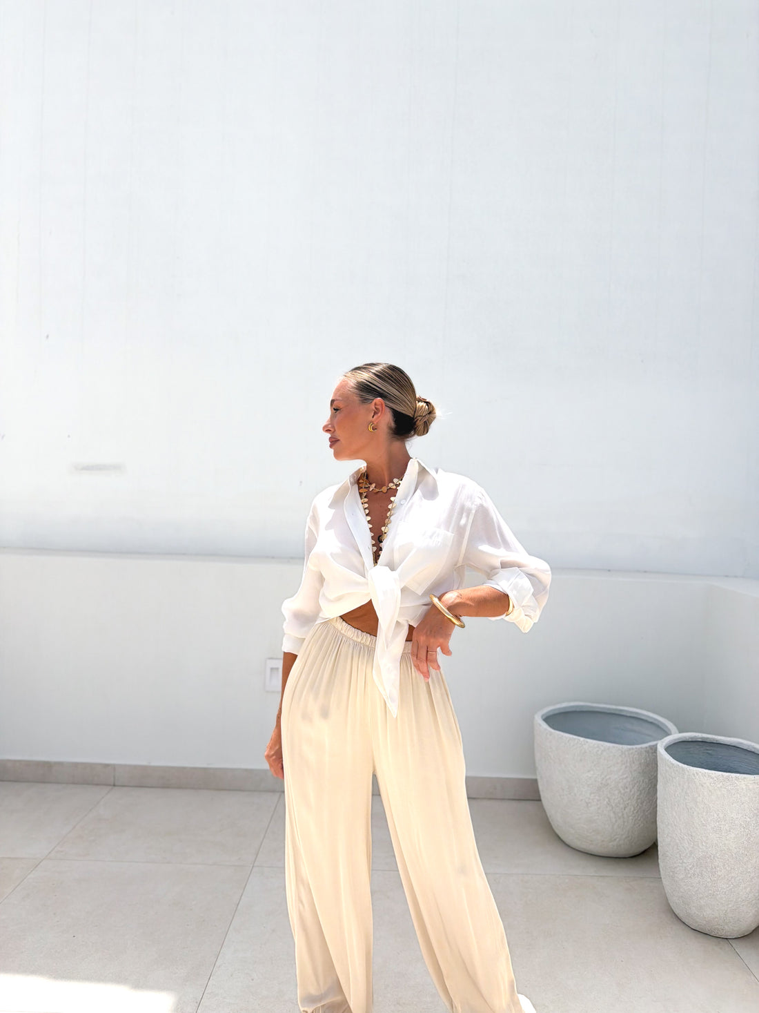 Bombacho satinado beige