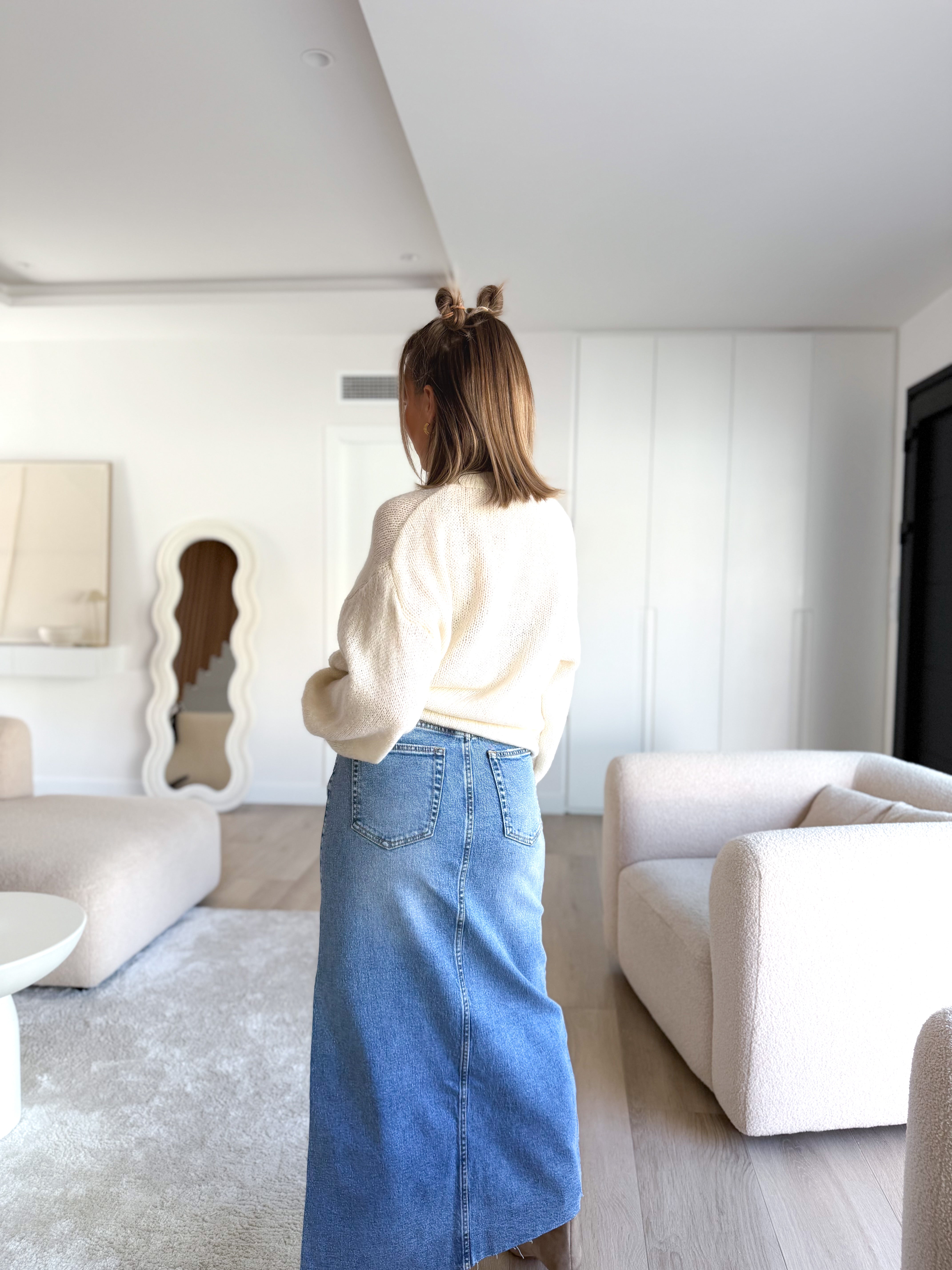 Falda larga denim