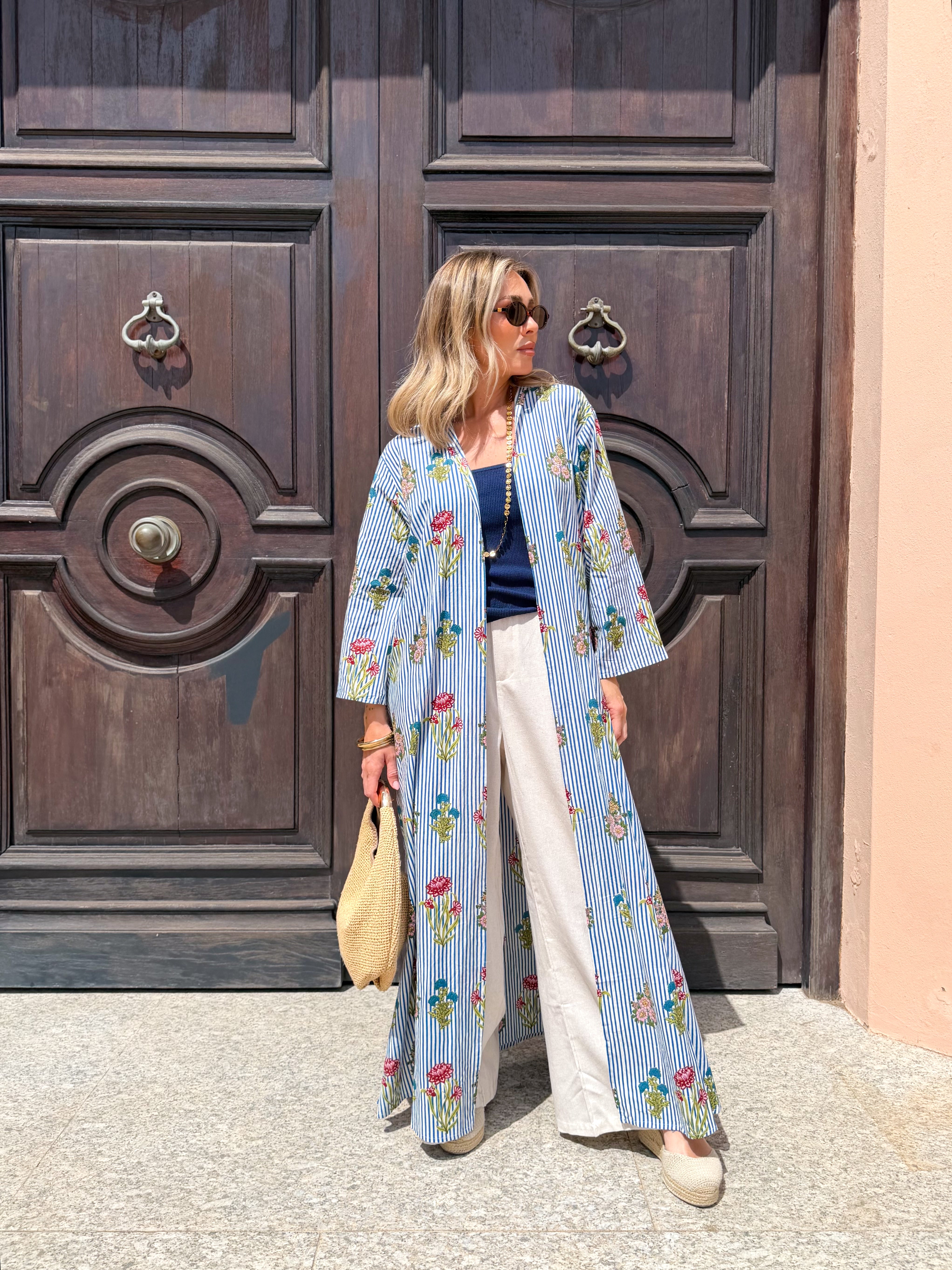 Kimono estampado Azul