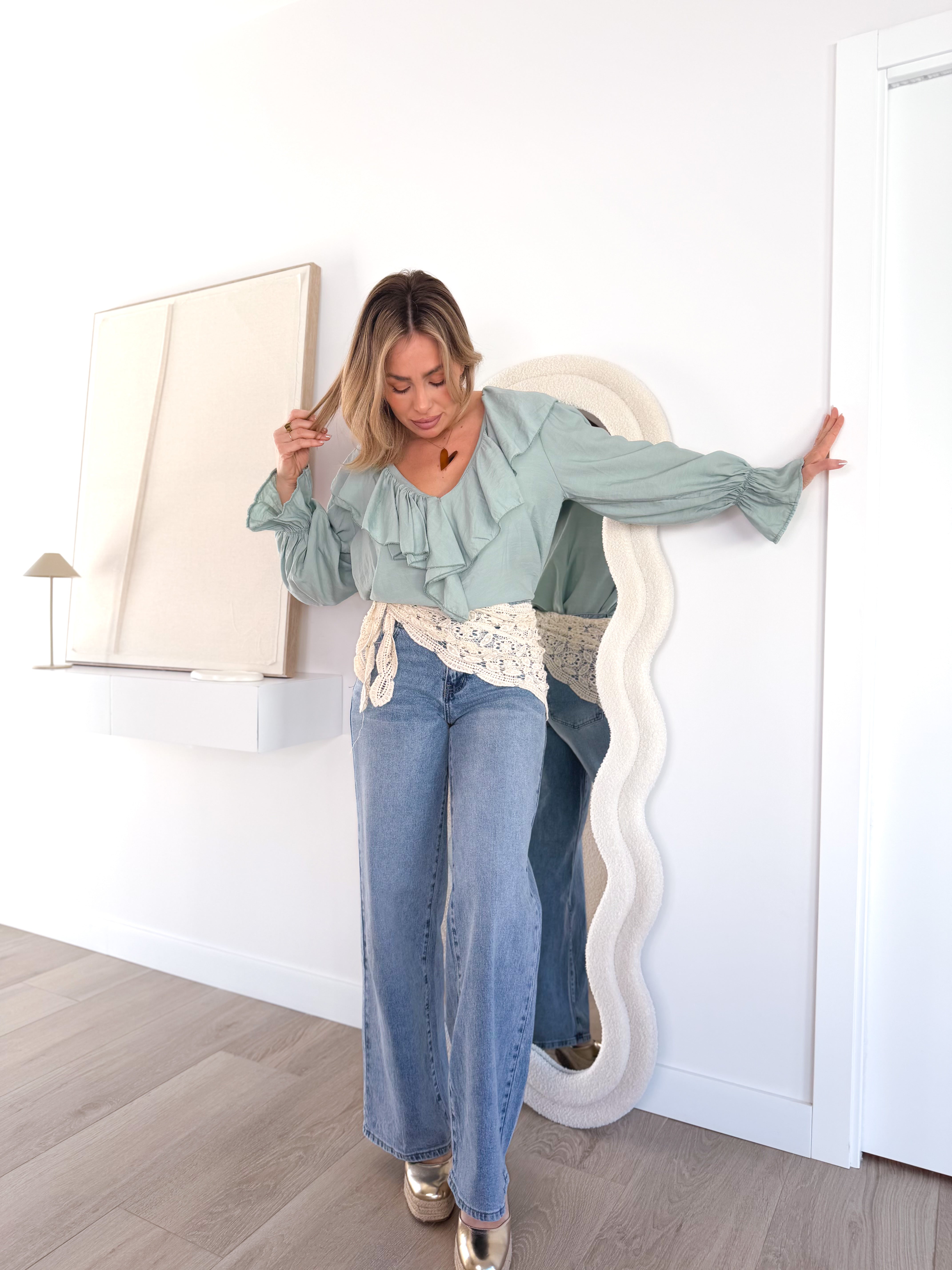 Denim combinado crochet
