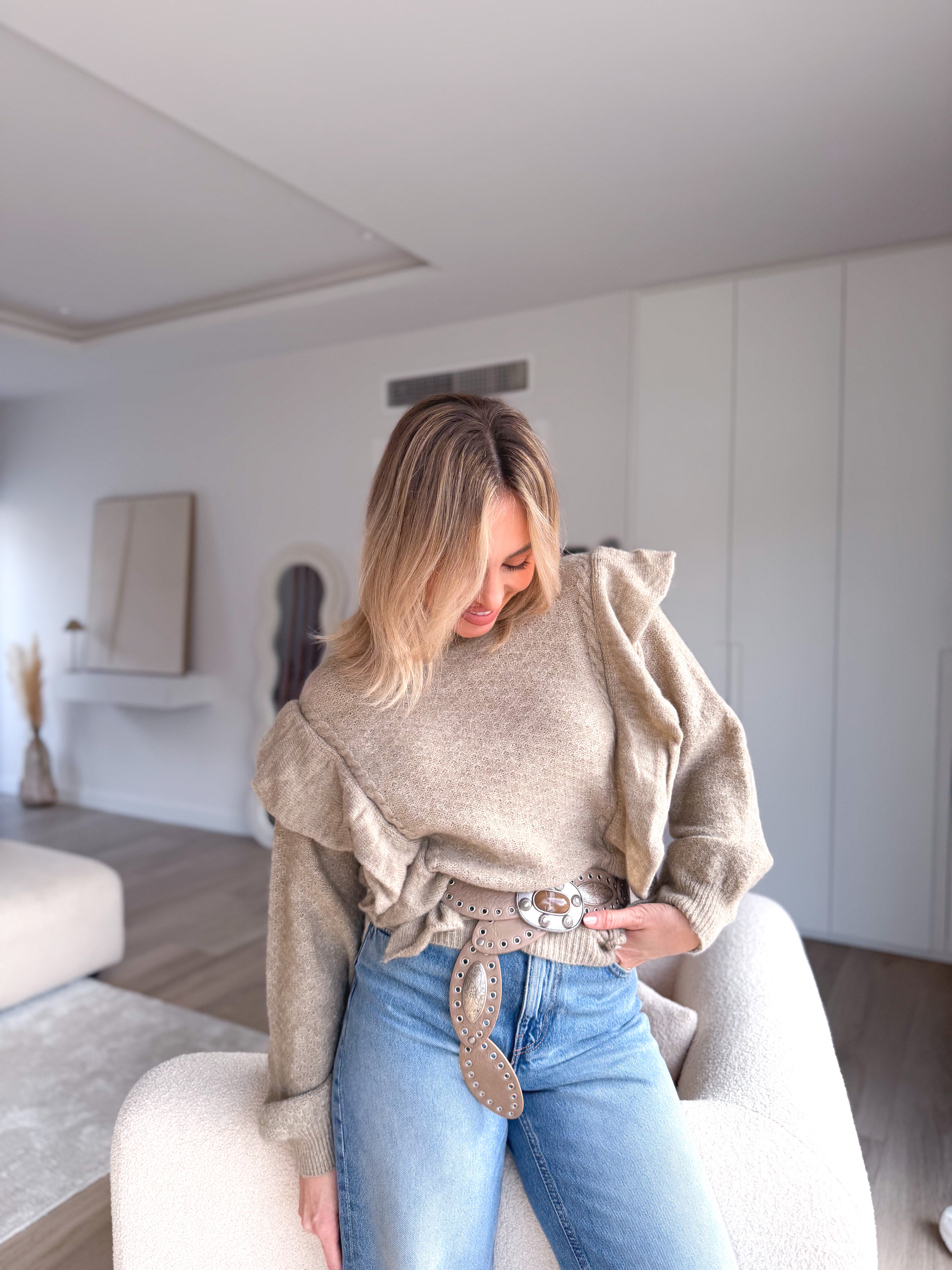 Jersey combinado Taupe