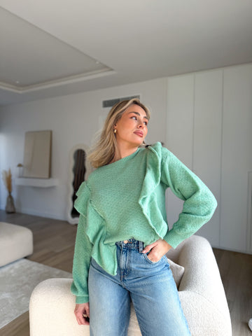 Jersey combinado aguamarina