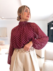 Blusa topitos Burdeos