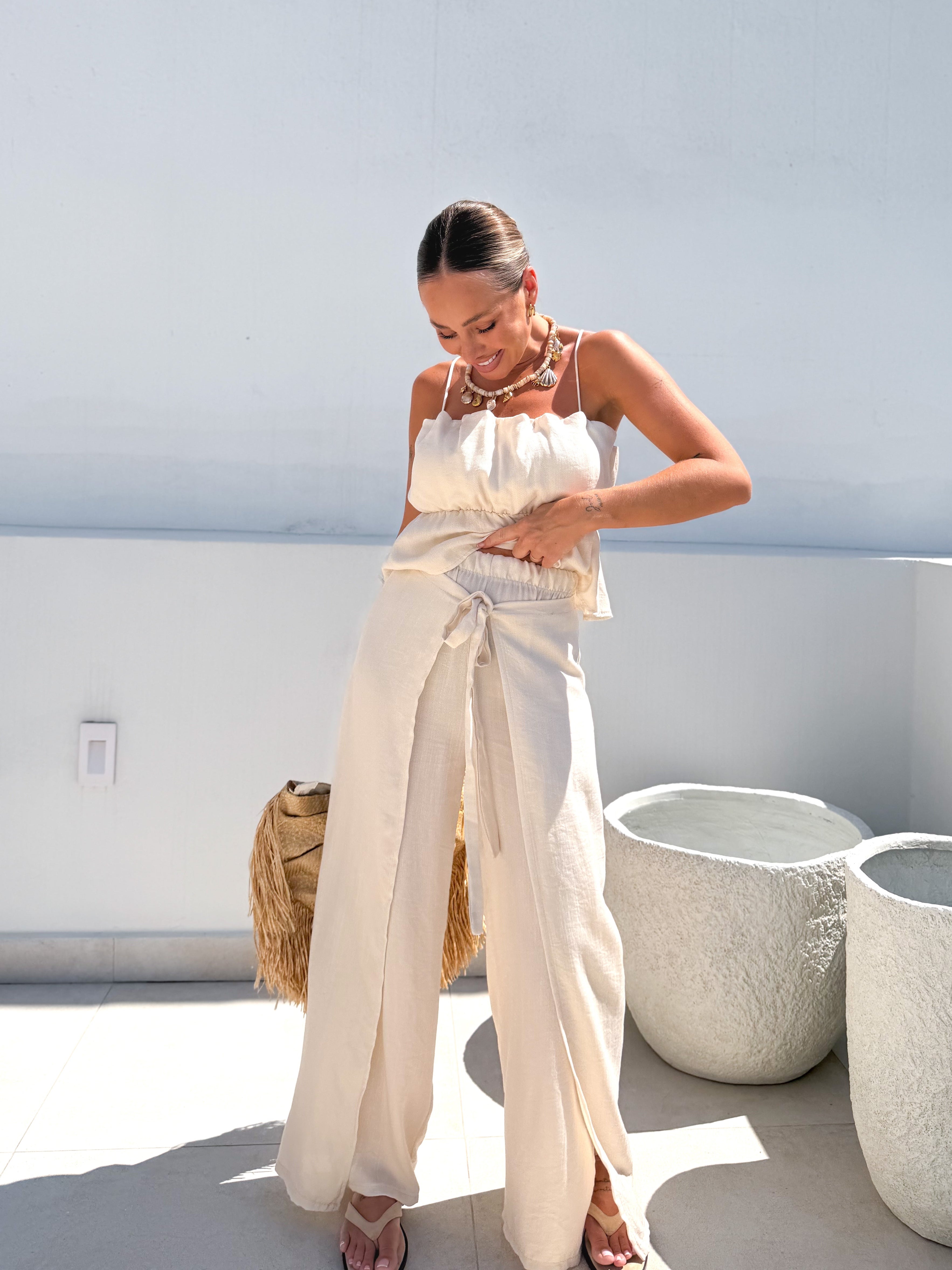 Pantalón pareo beige