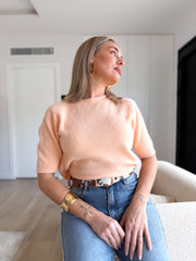 Jersey punto sin mangas mandarina