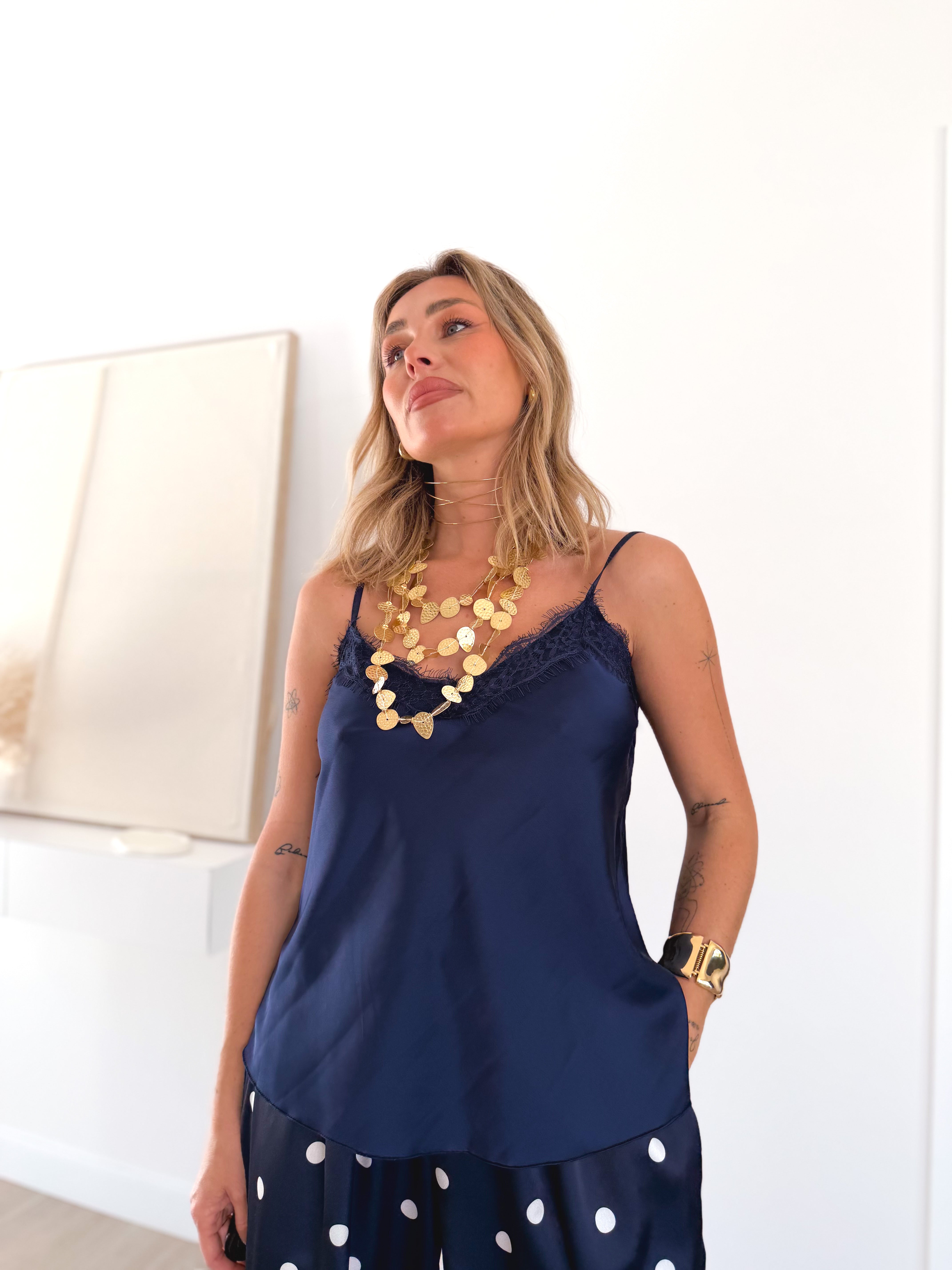 Top lencero Azul