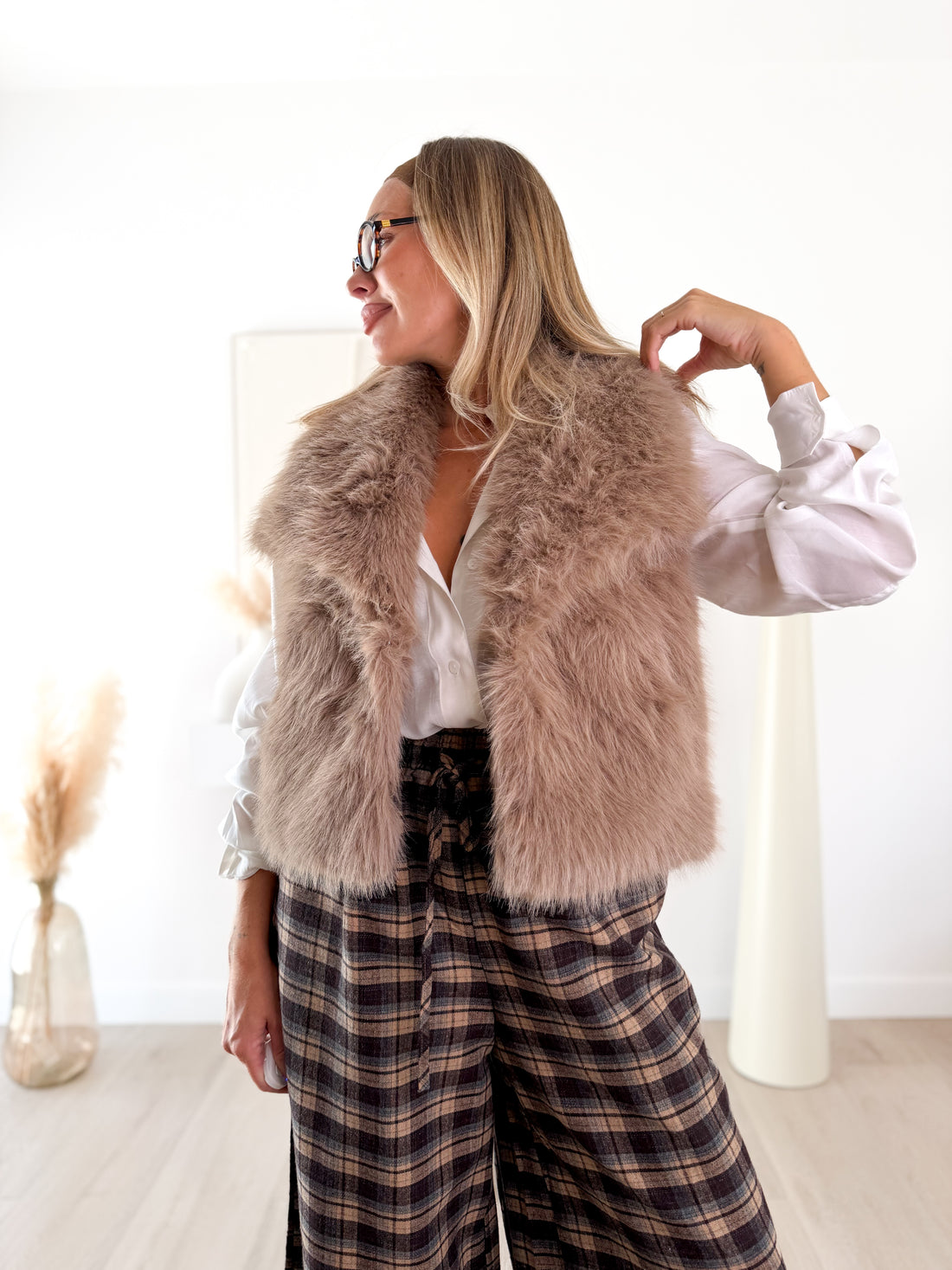 Chaleco pelo Camel