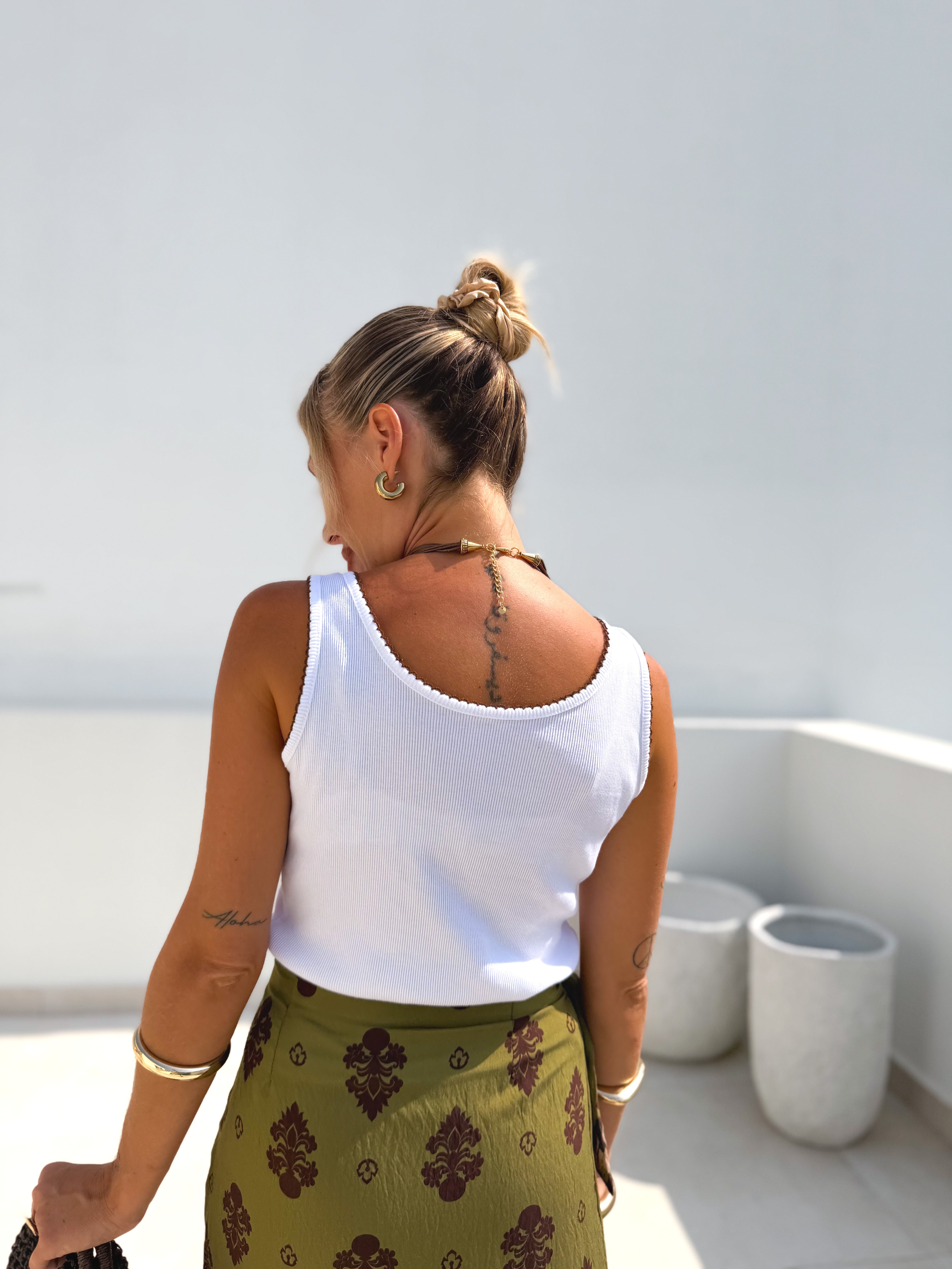 Top sisa blonda blanco