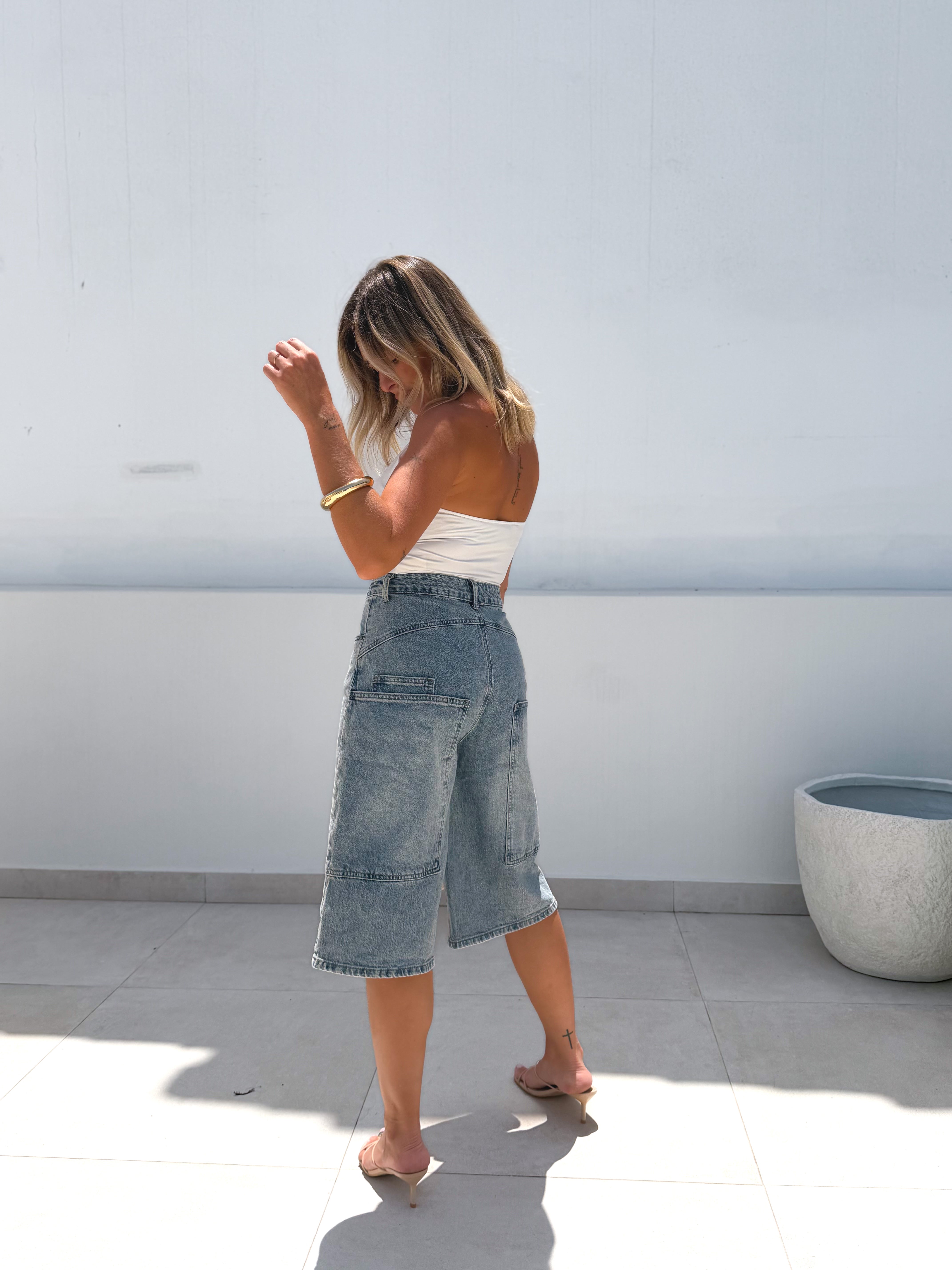 Bermuda denim low fit