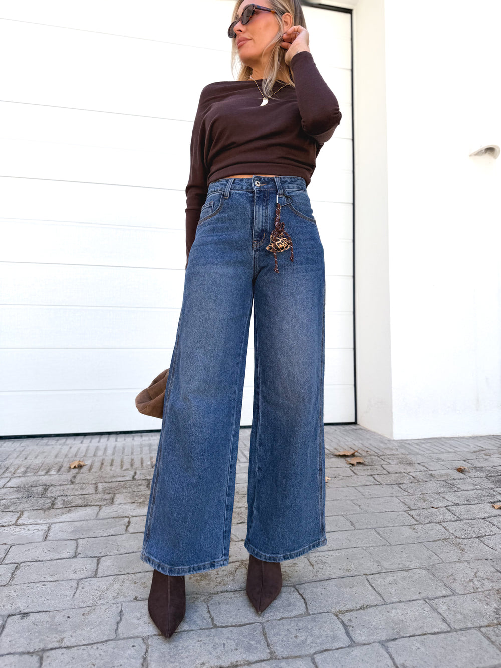 Denim wide leg push up