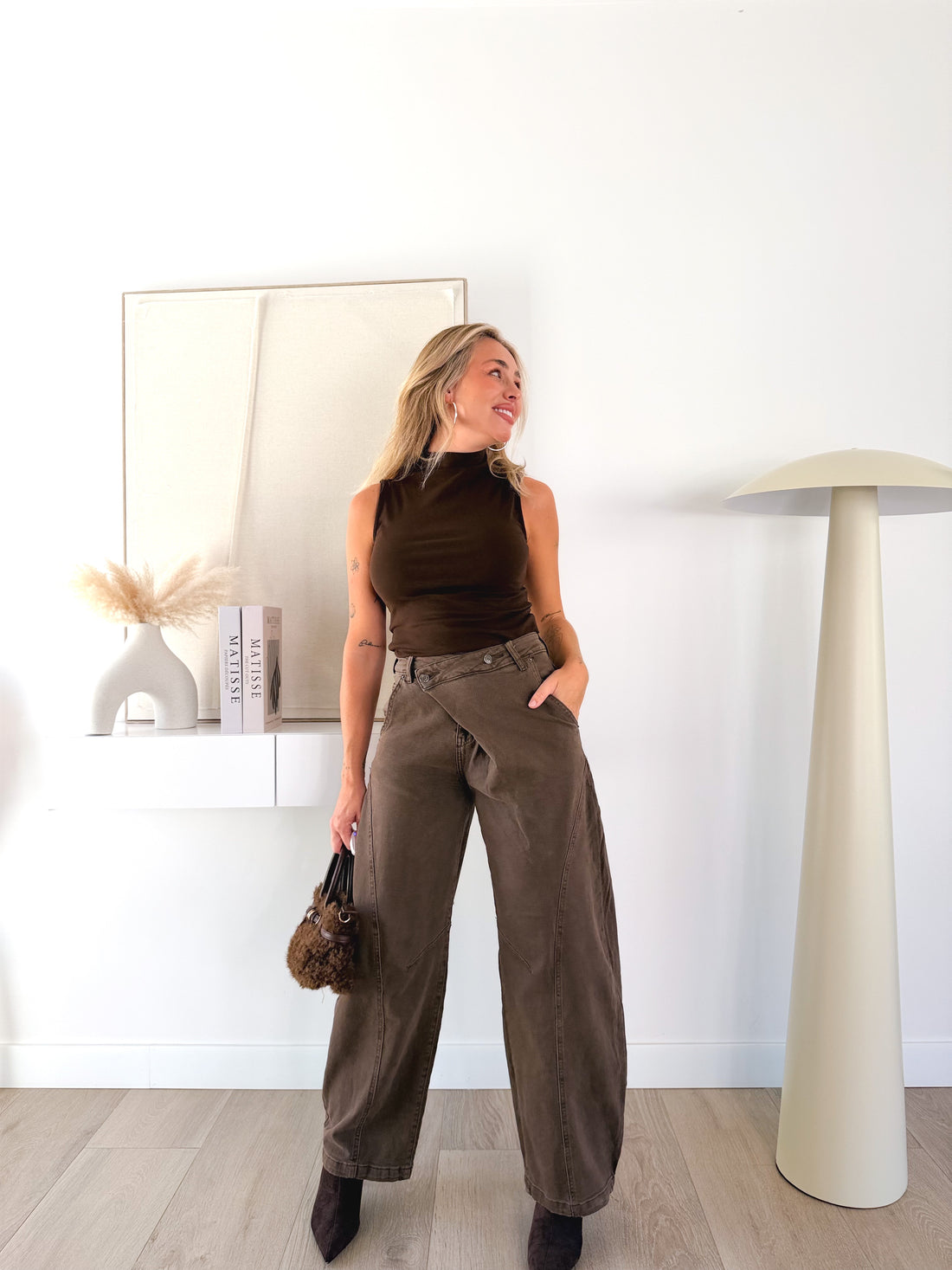 Denim marrón cruzado