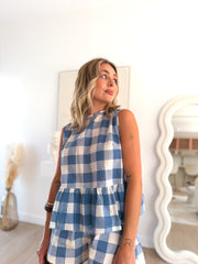 Blusa cuadros azul