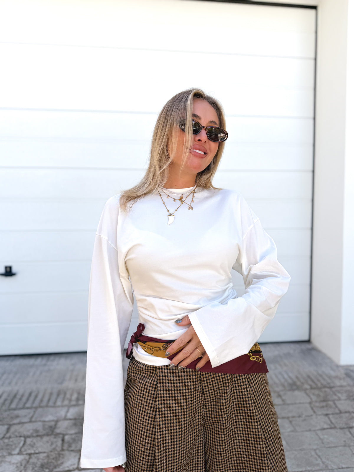 Camiseta frunces blanca
