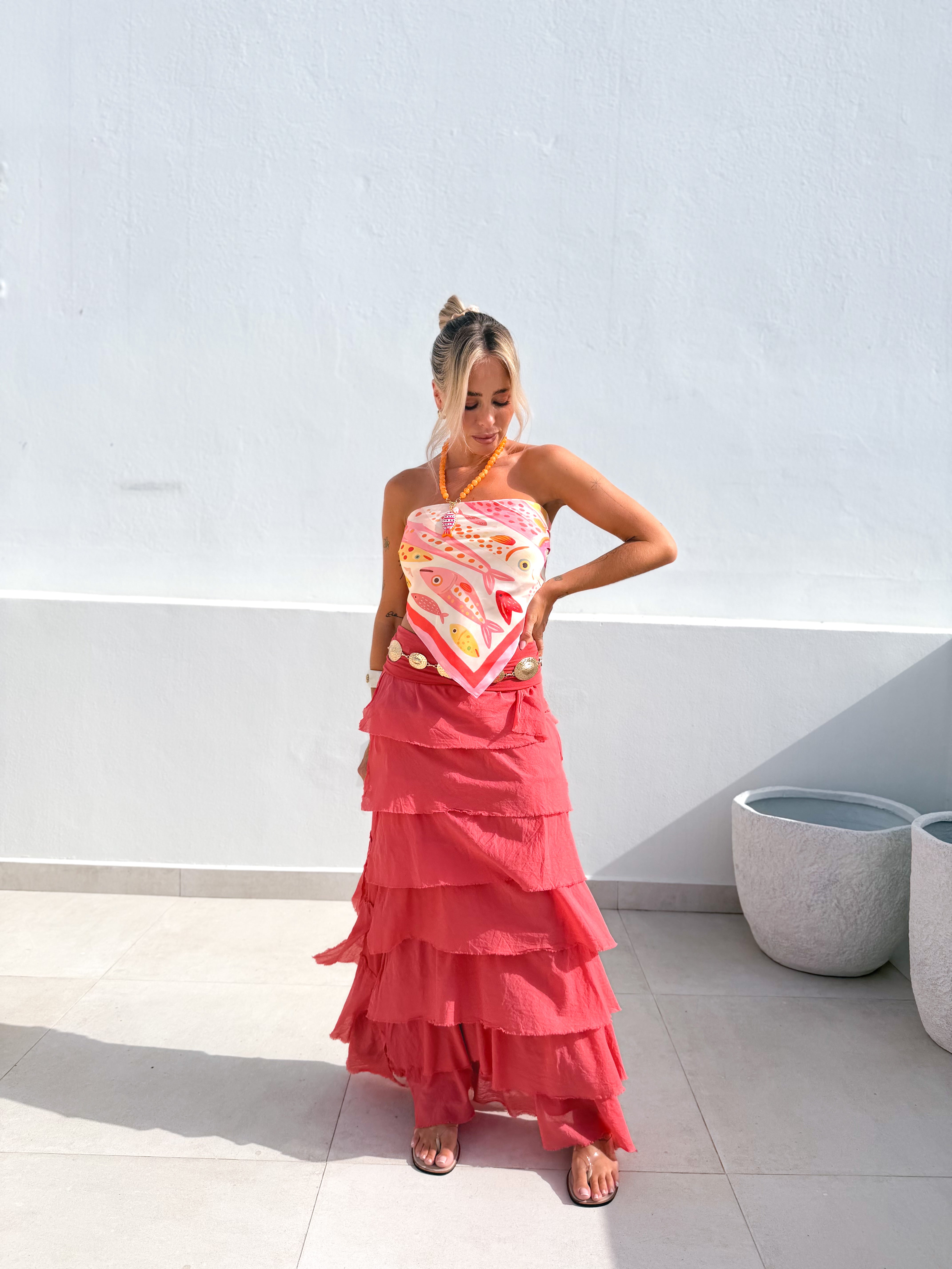 Falda Samsara Coral