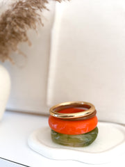 Set pulseras nácar naranja