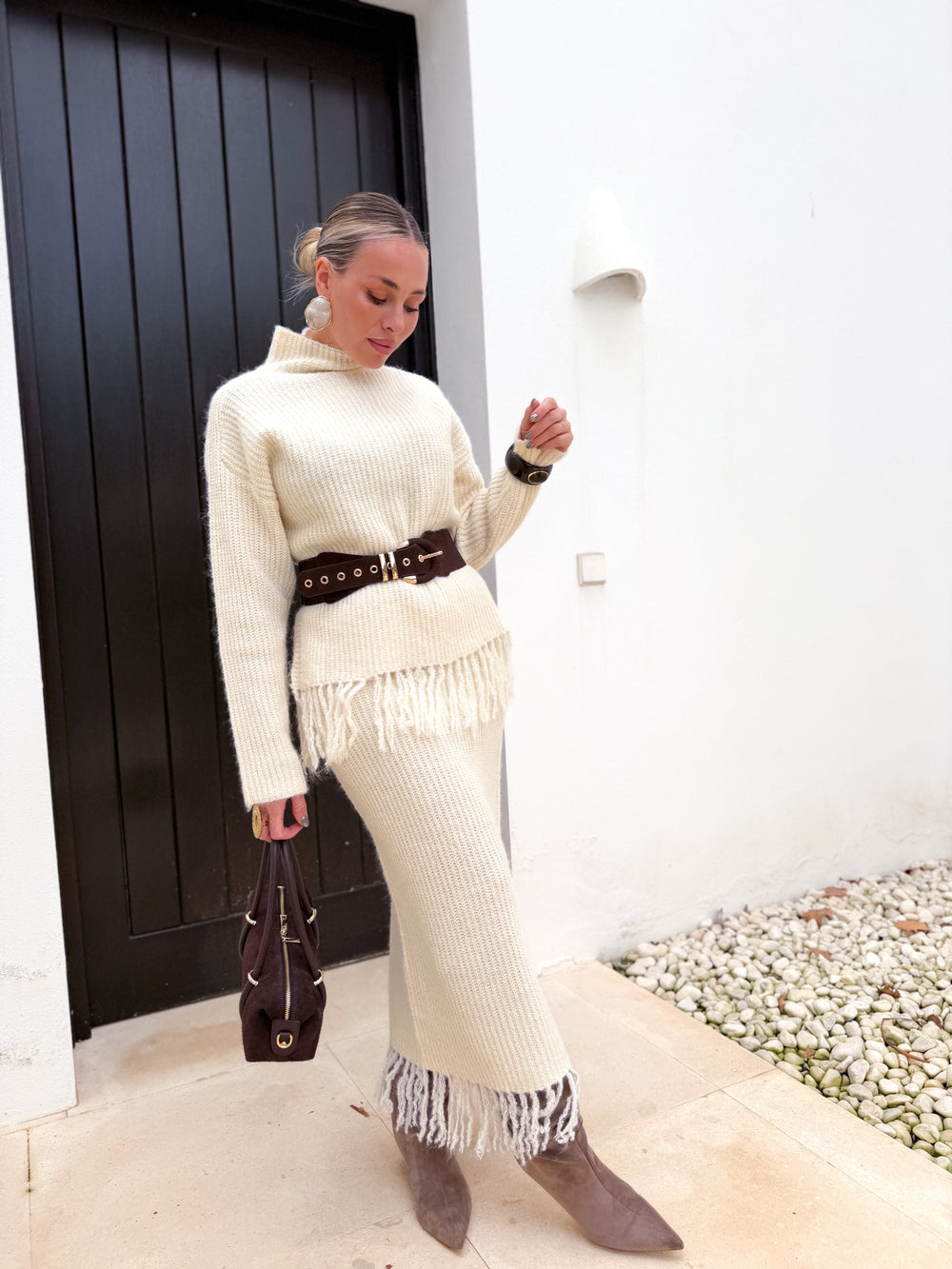 Conjunto lana flecos