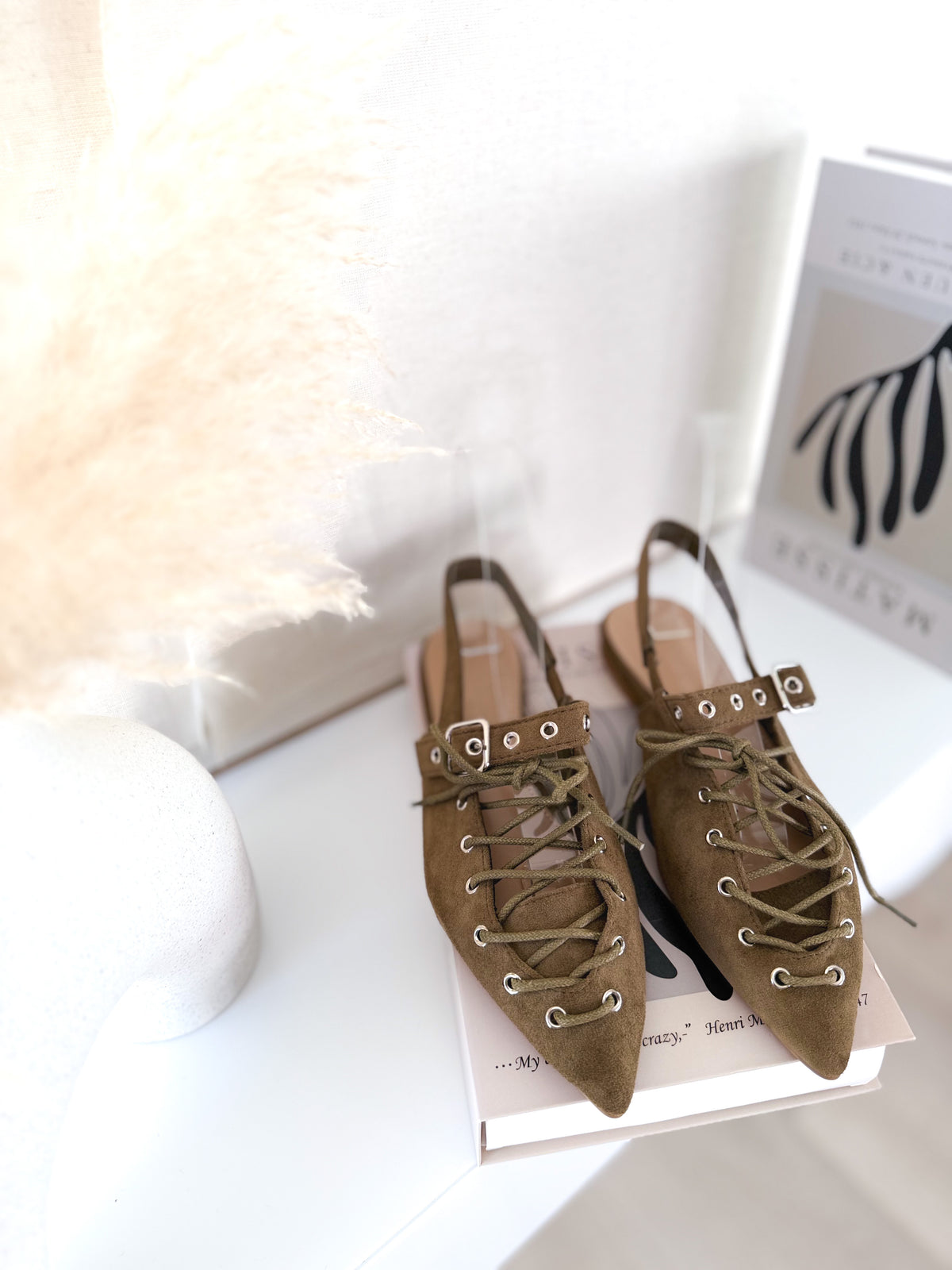 Zapatos planos Kaki