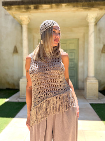 Top crochet combinado Tierra