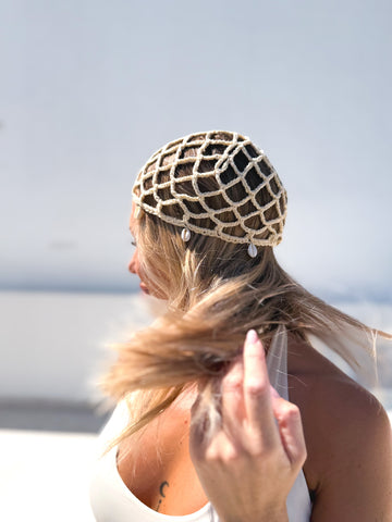 Casquete crochet conchas