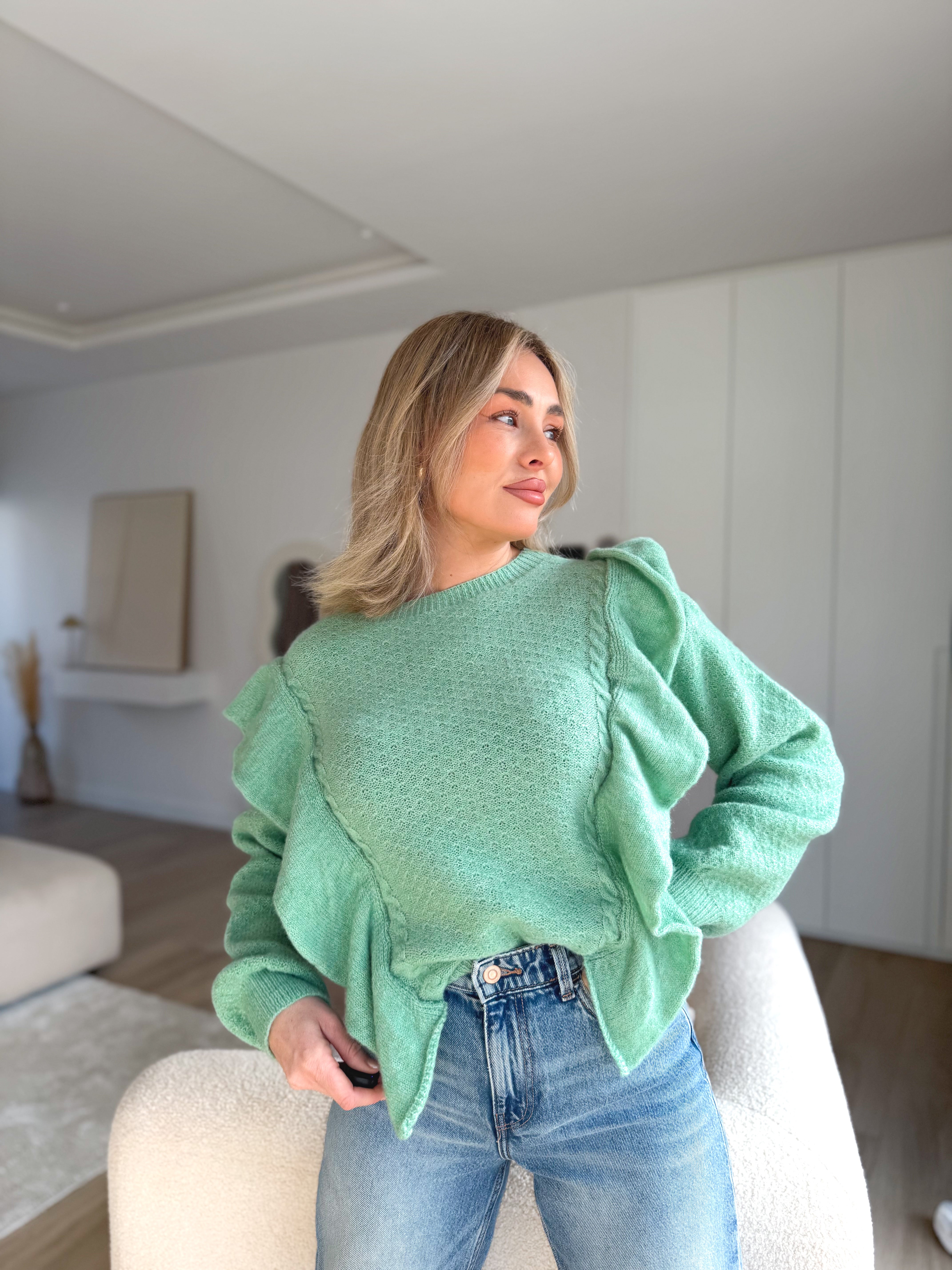 Jersey combinado aguamarina