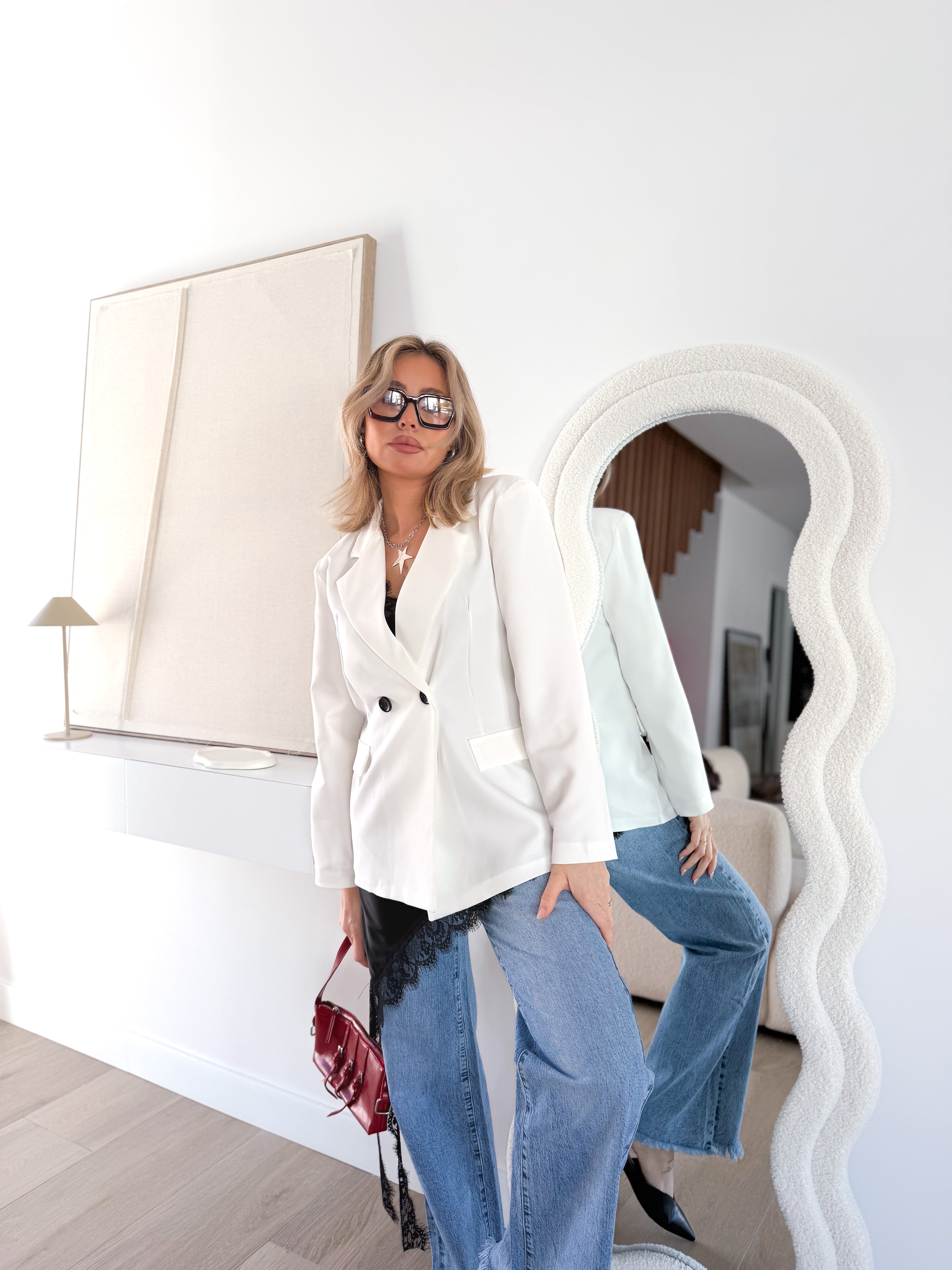 Blazer Abotonada Blanca