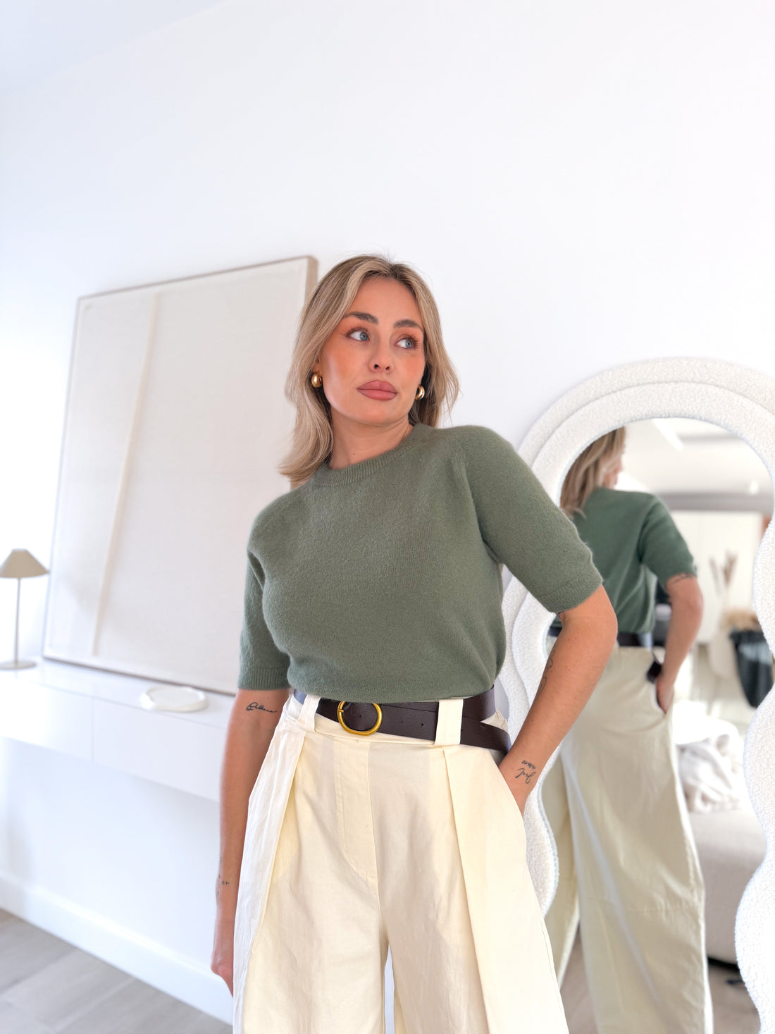 Suéter sin mangas verde