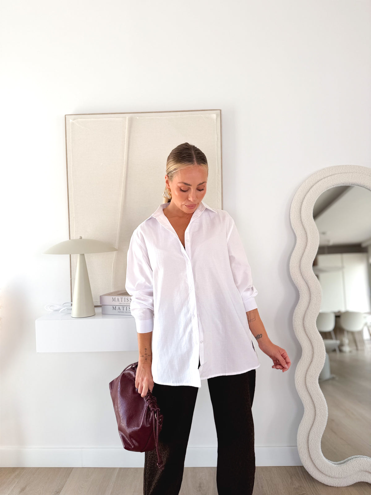 Camisa over abotonado blanca