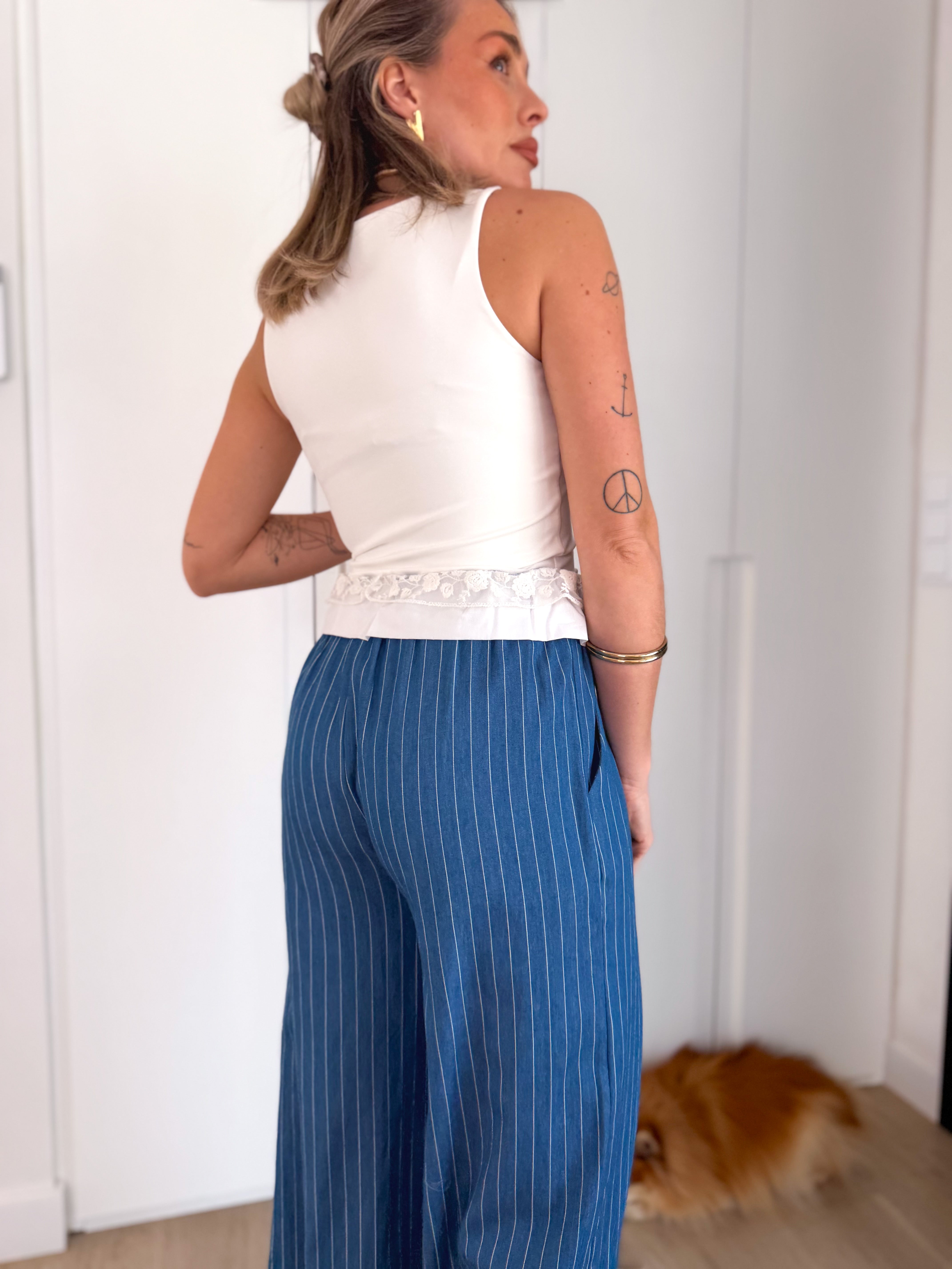 Pantalón banda combinado