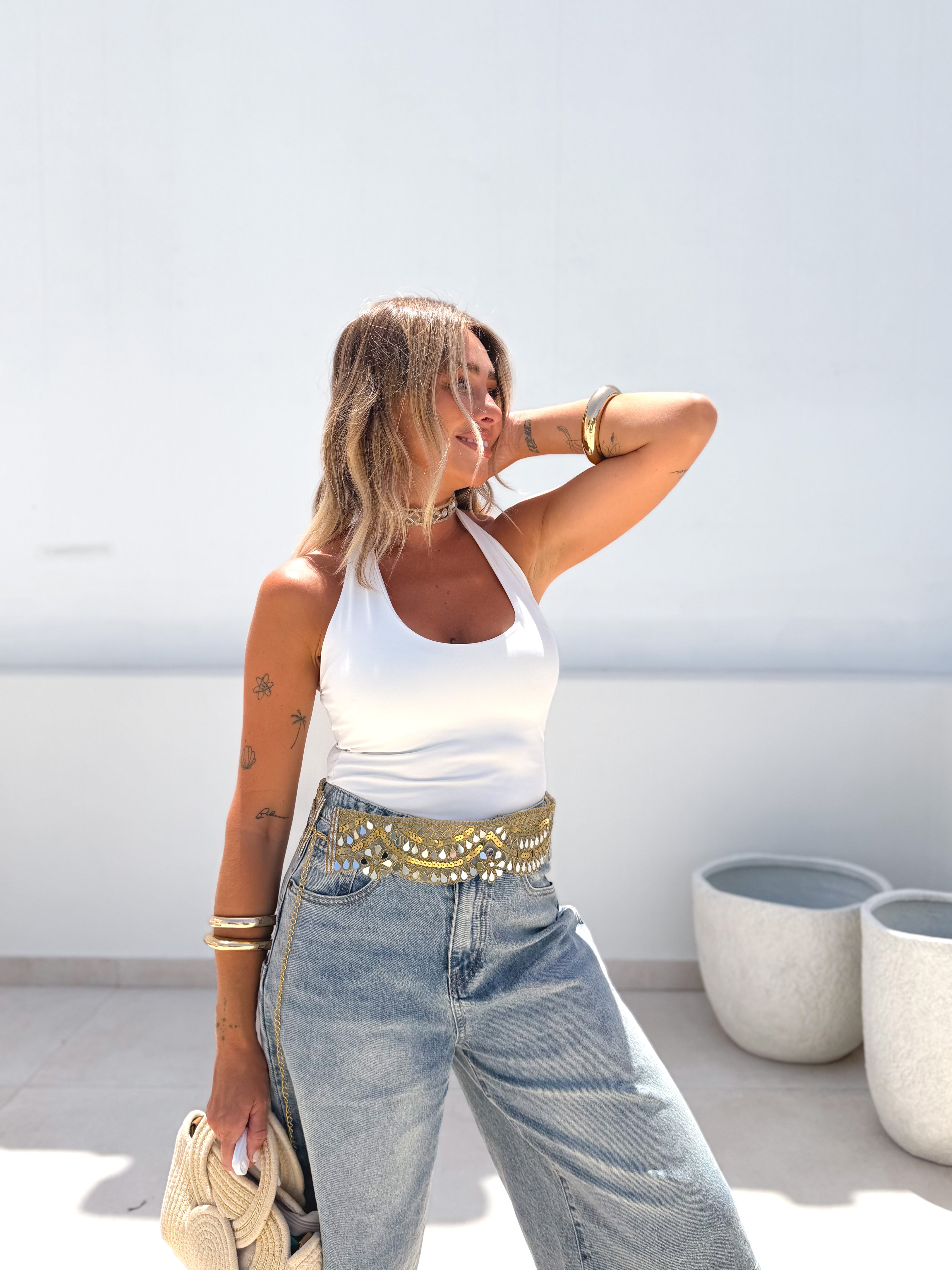 Top halter blanco