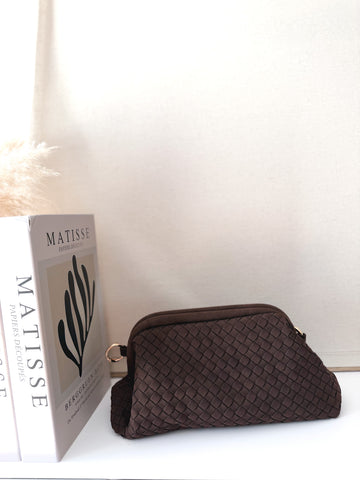 Bolso mano trenzado Moka