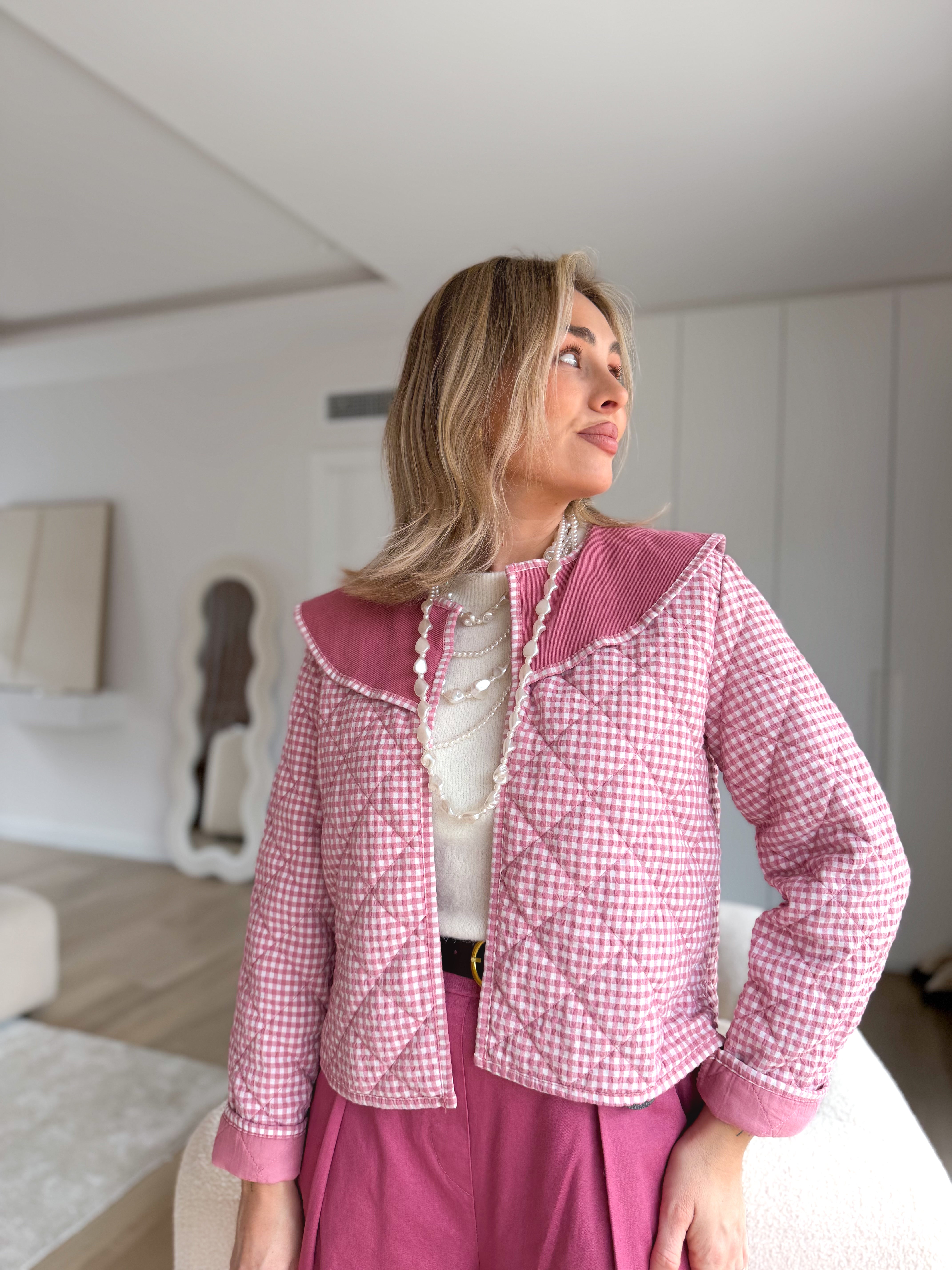 Chaqueta Vichy Rosa