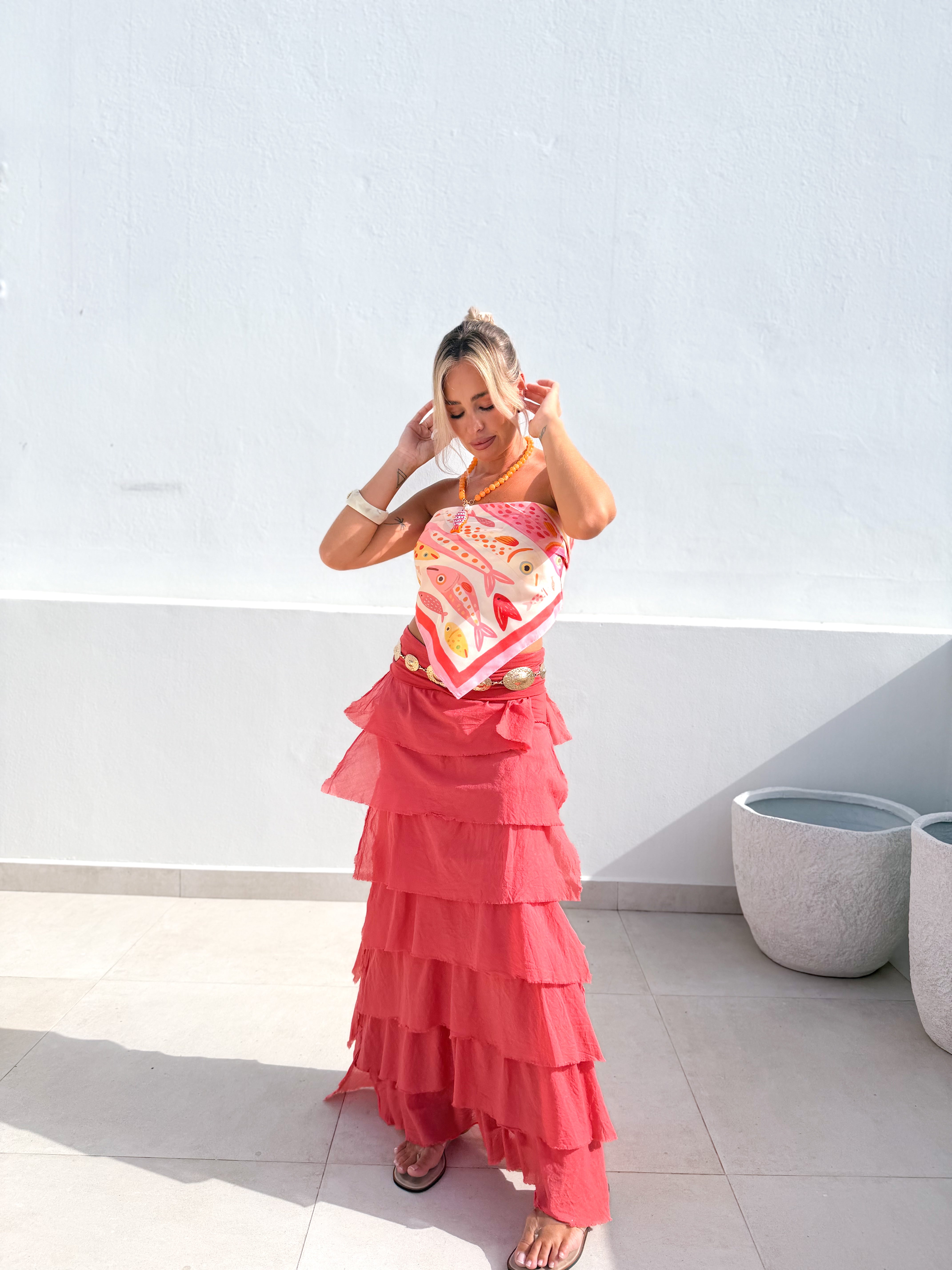 Falda Samsara Coral