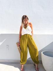 Pantalón bambula bombacho lima