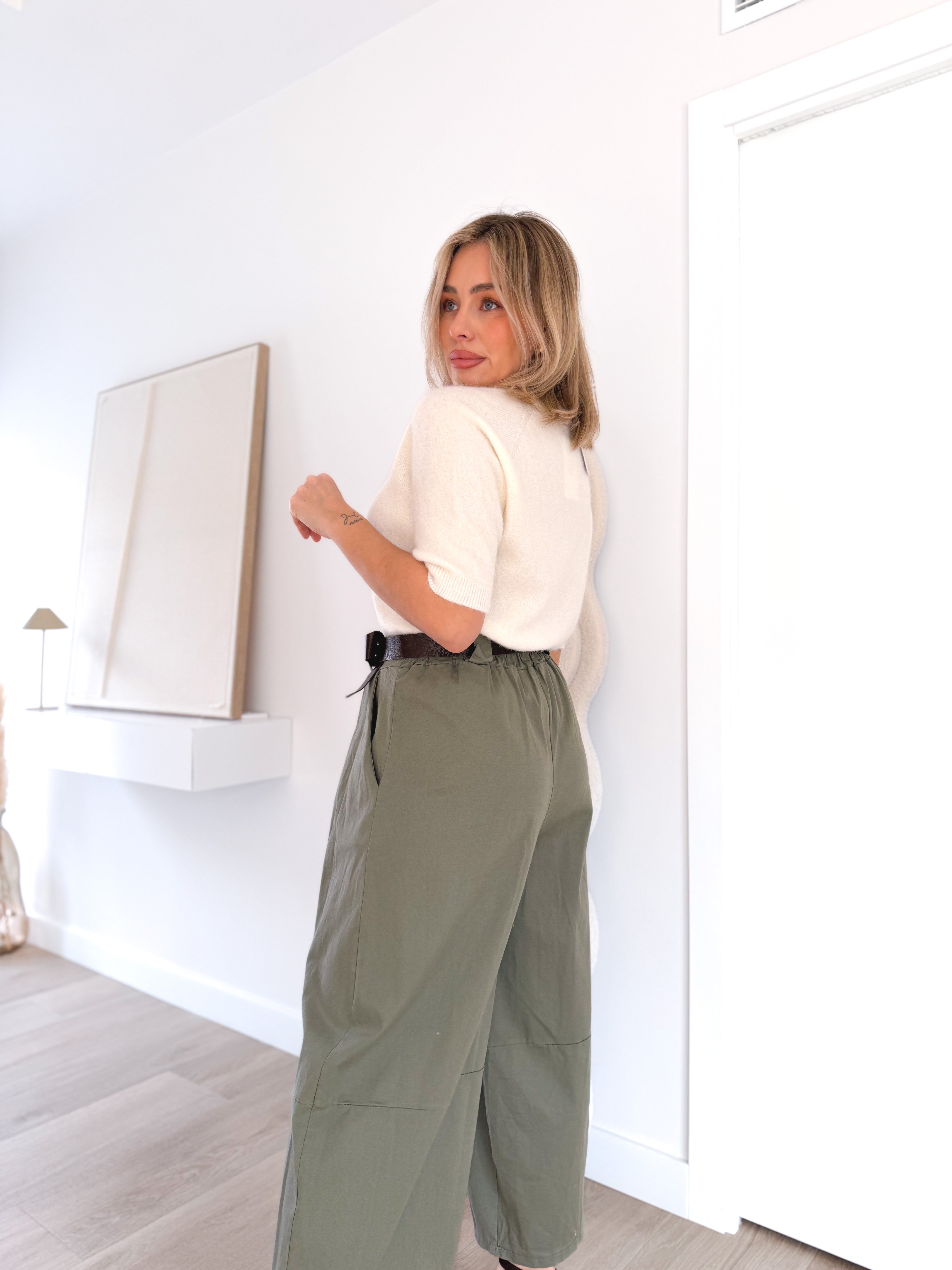 Pantalón ballon pinza verde