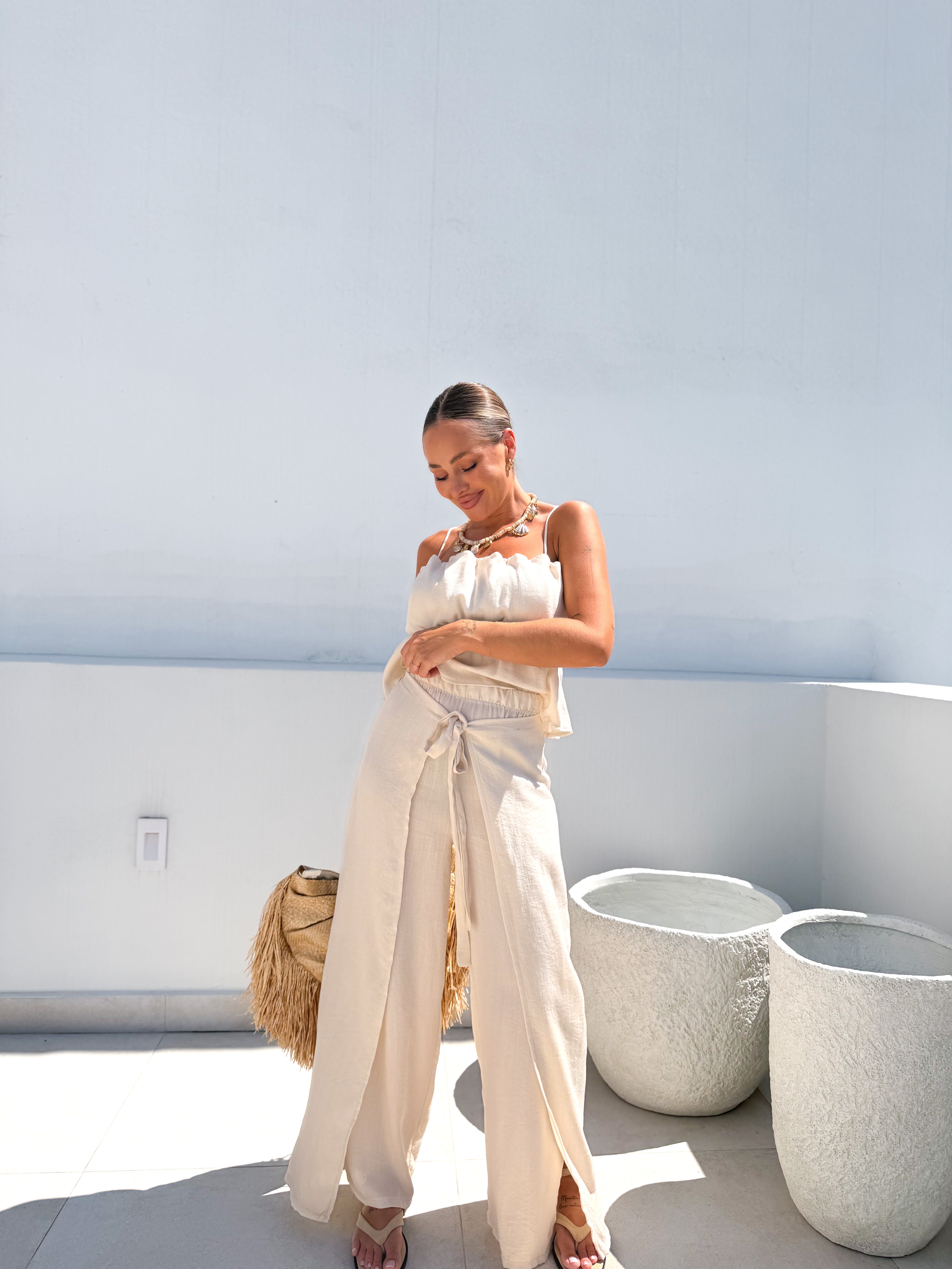 Pantalón pareo beige