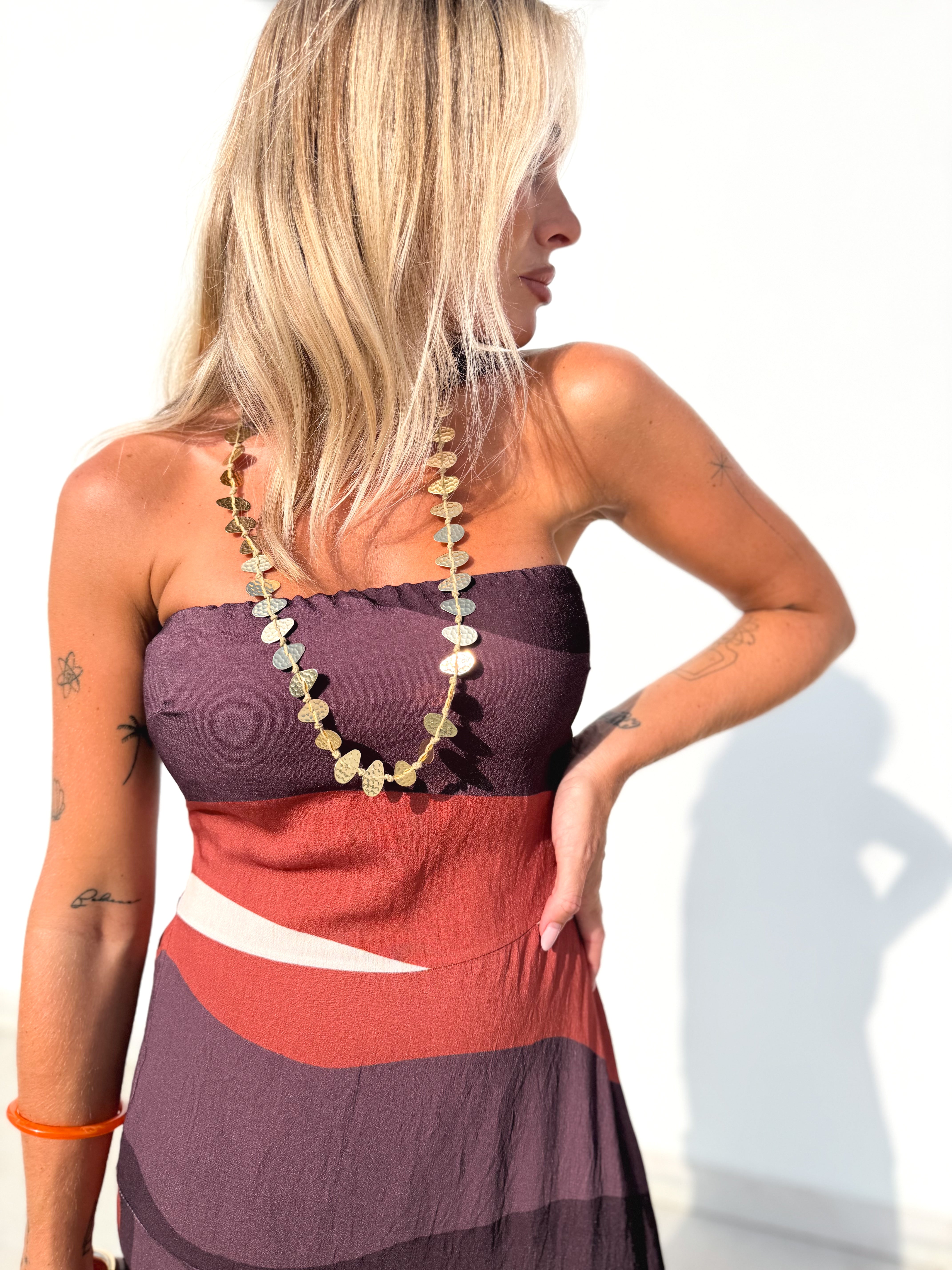 Vestido banda teja