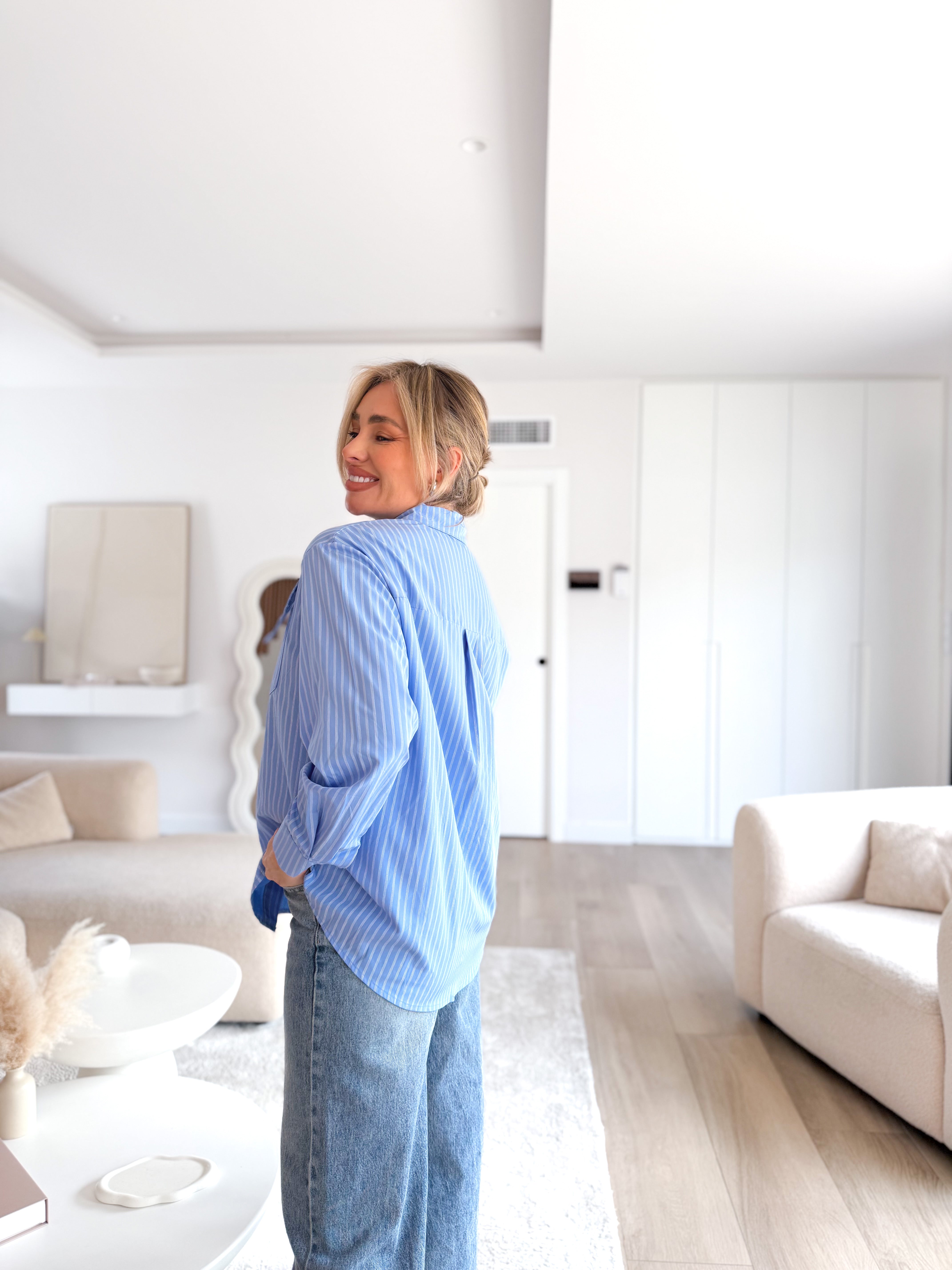 Camisa popelín rayas anudada