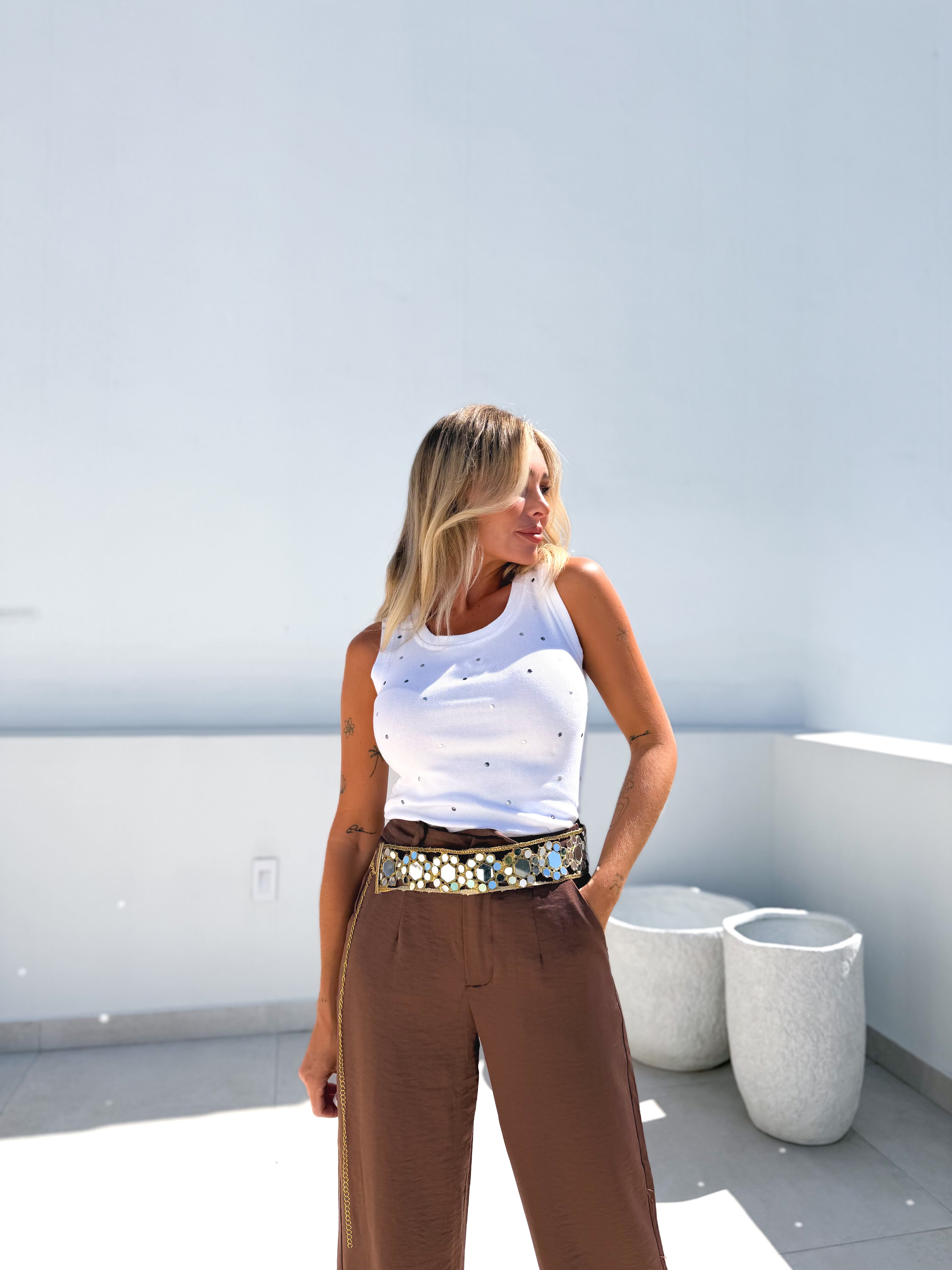 Top tachas blanco