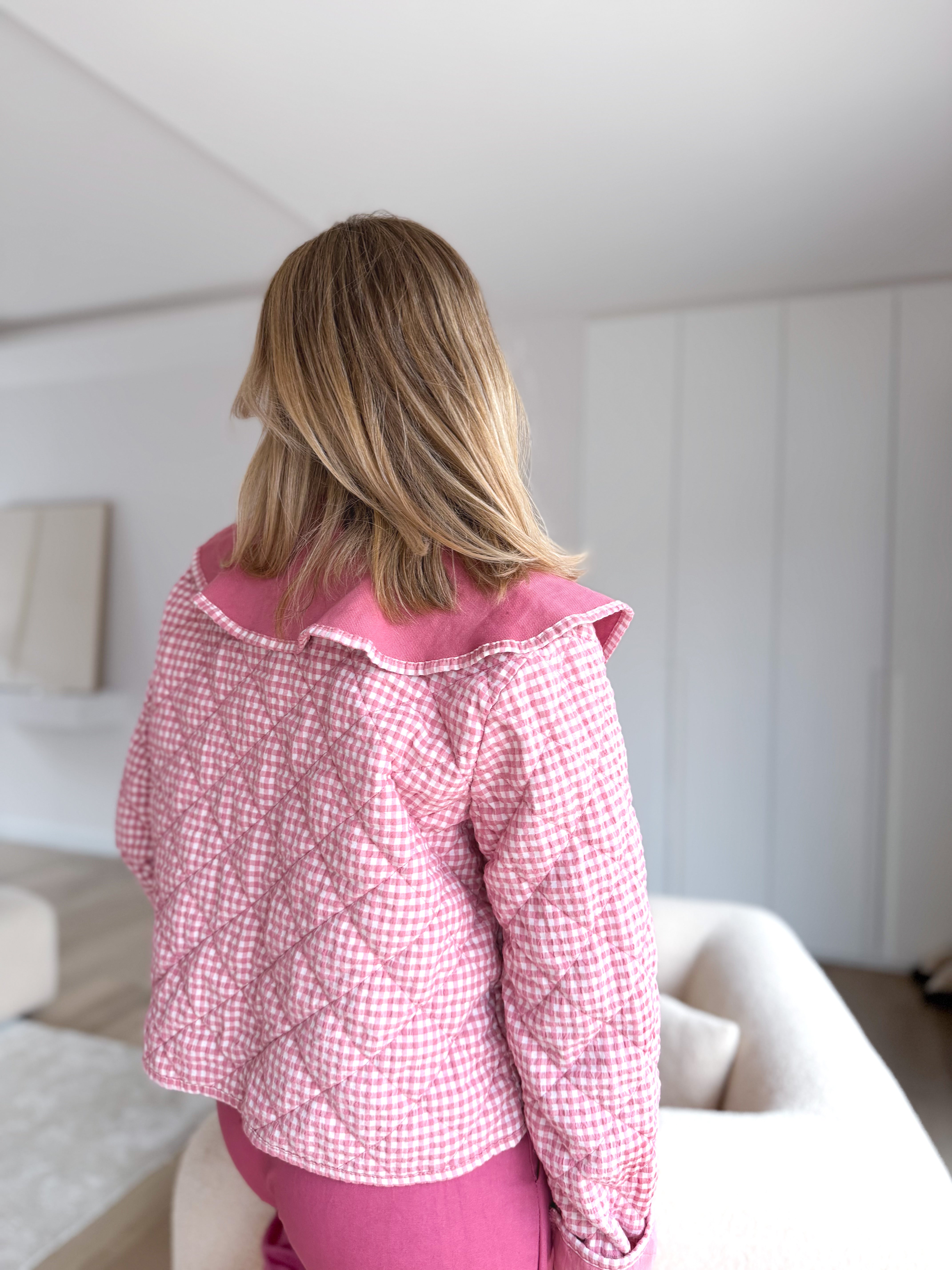 Chaqueta Vichy Rosa