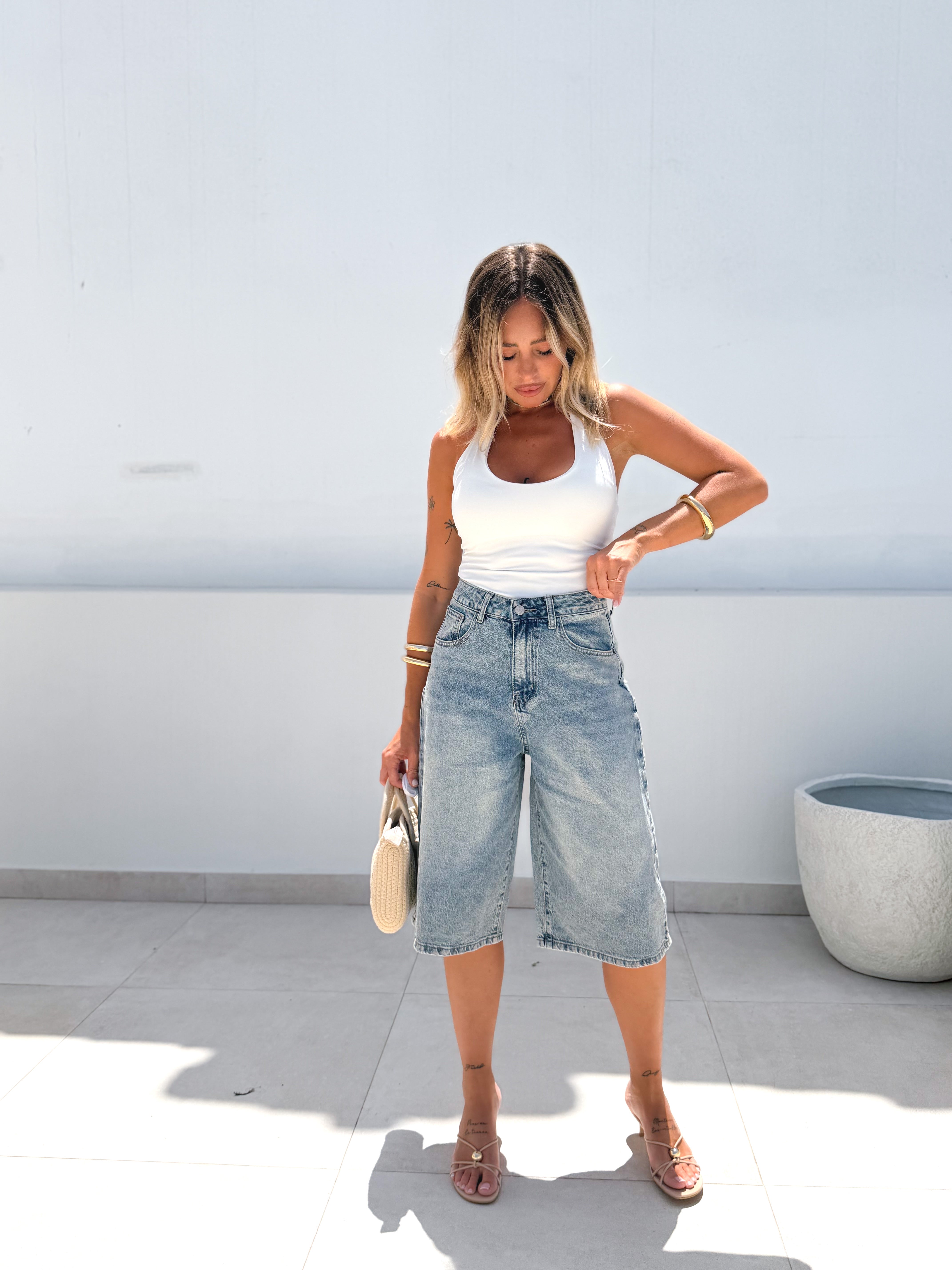 Bermuda denim low fit