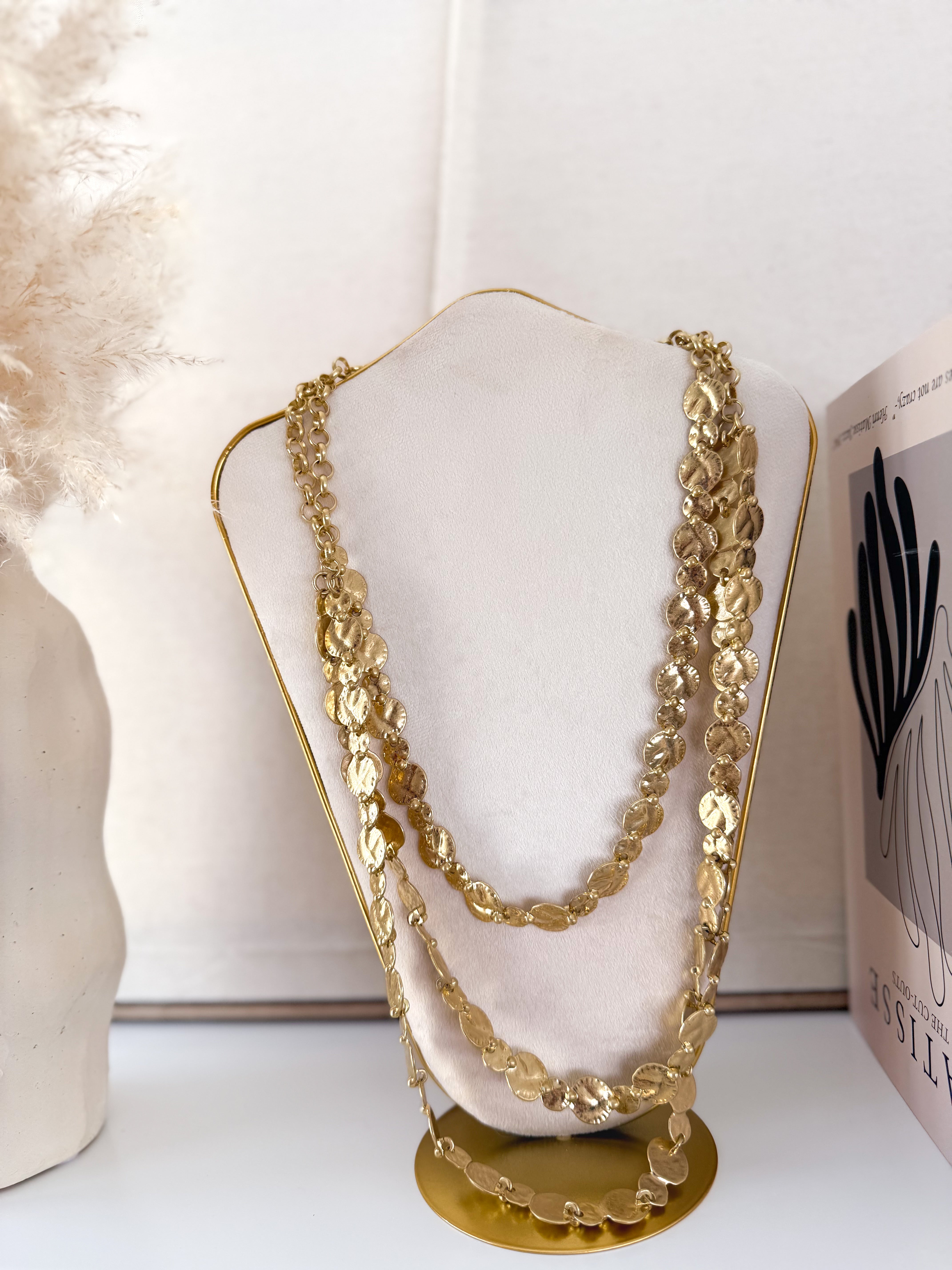 Collar cascada monedas