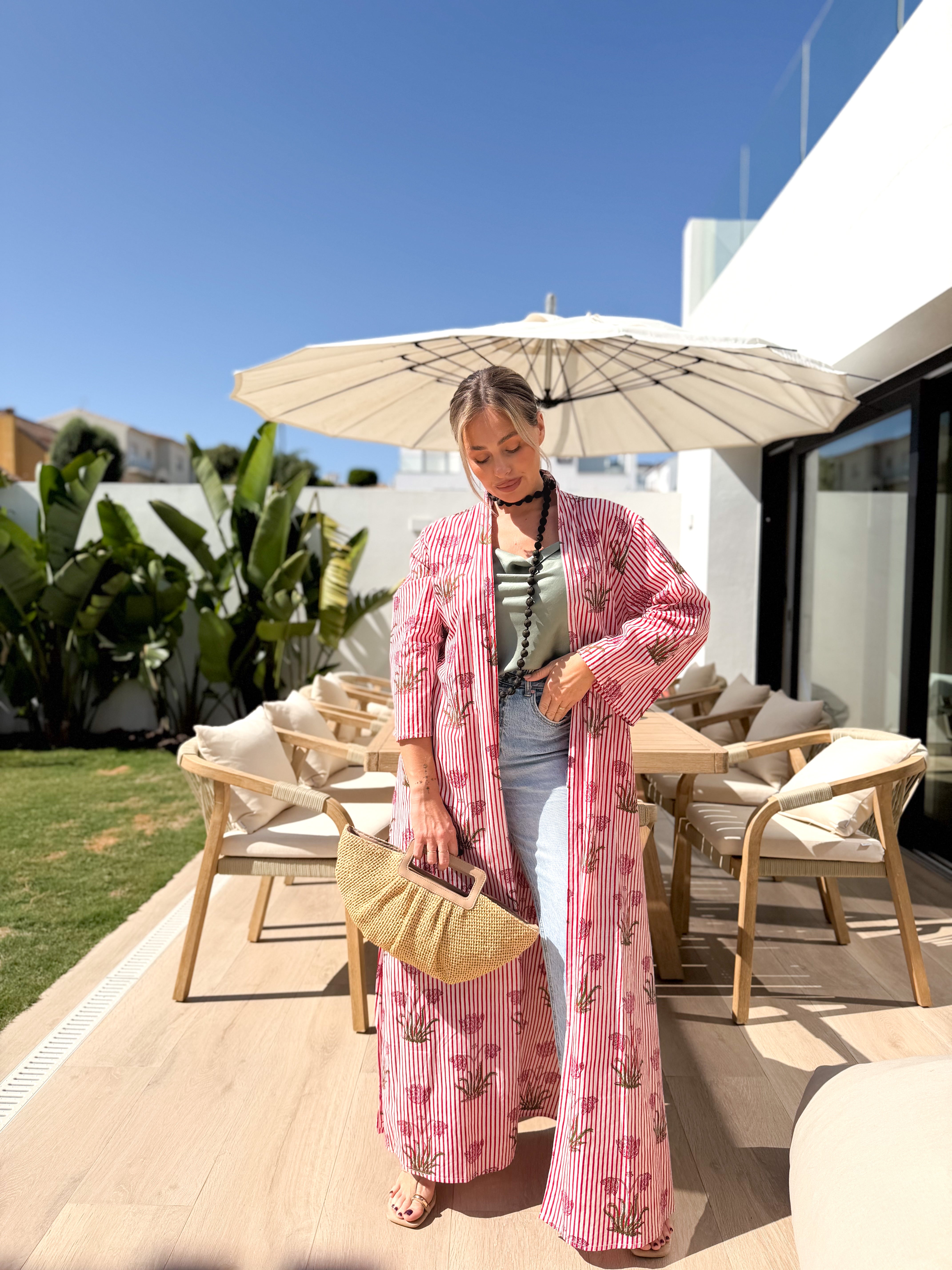 Kimono estampado Rojo