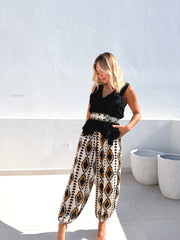 Bombacho negro estampado