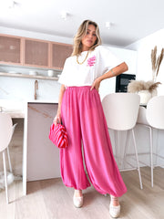Pantalón fluido ballon rosa
