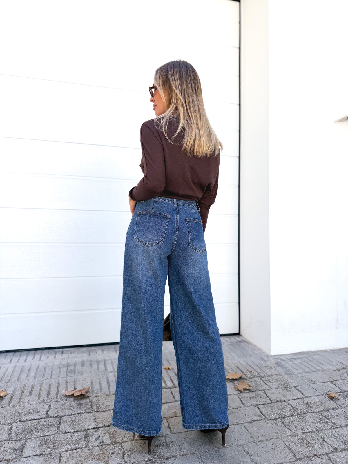 Denim wide leg push up