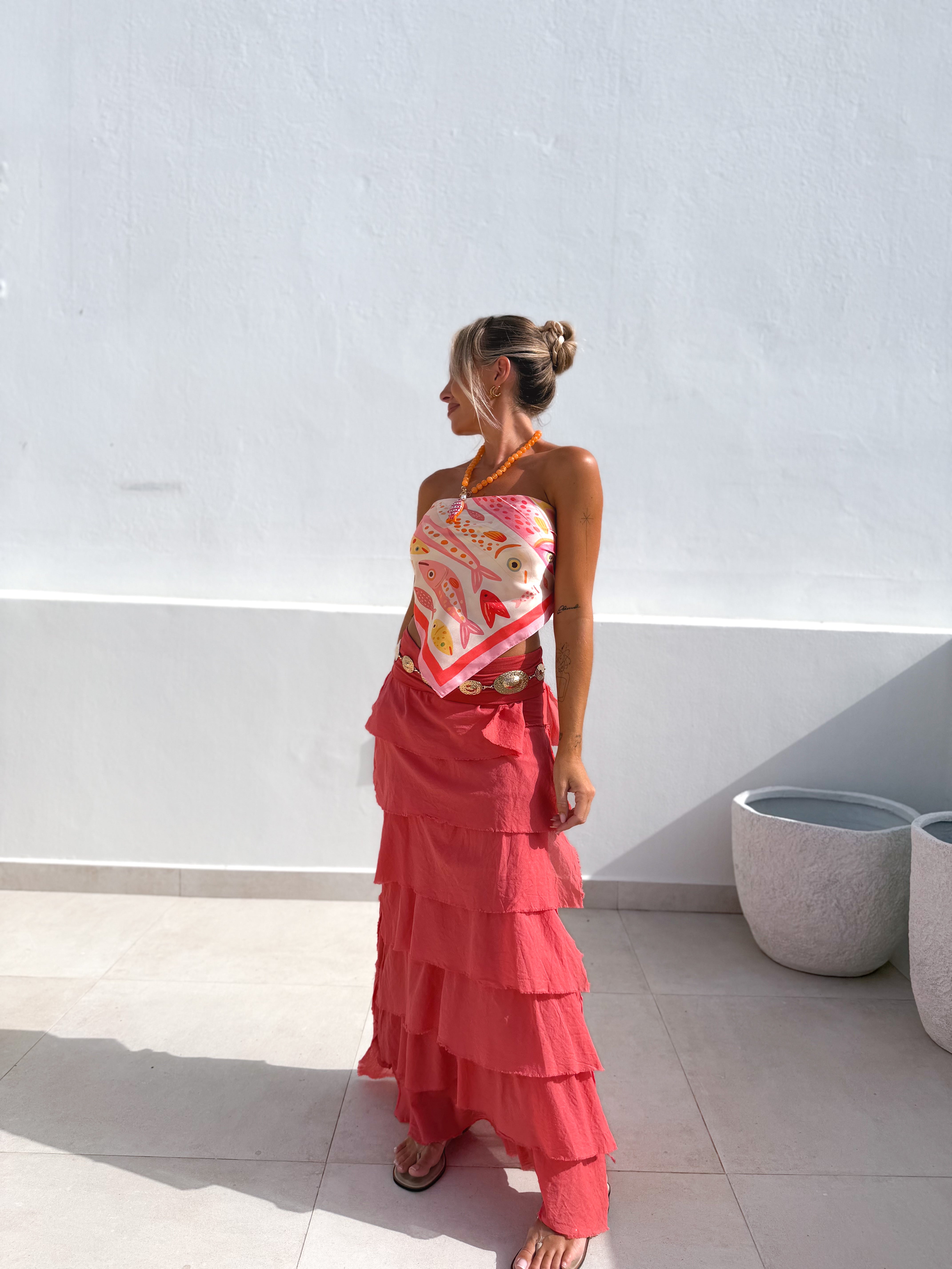 Falda Samsara Coral