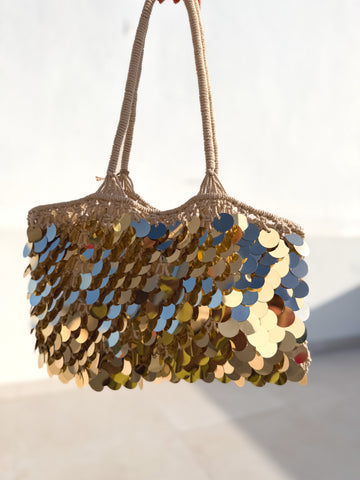 Bolso crochet y lentes