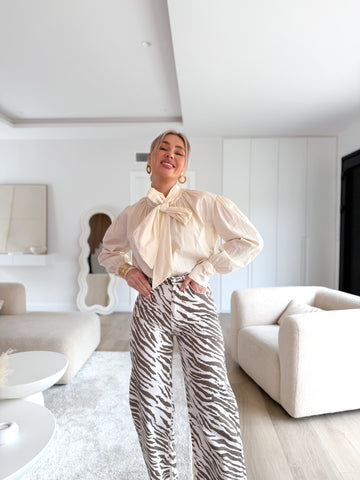 Camisa anudada Chloé beige