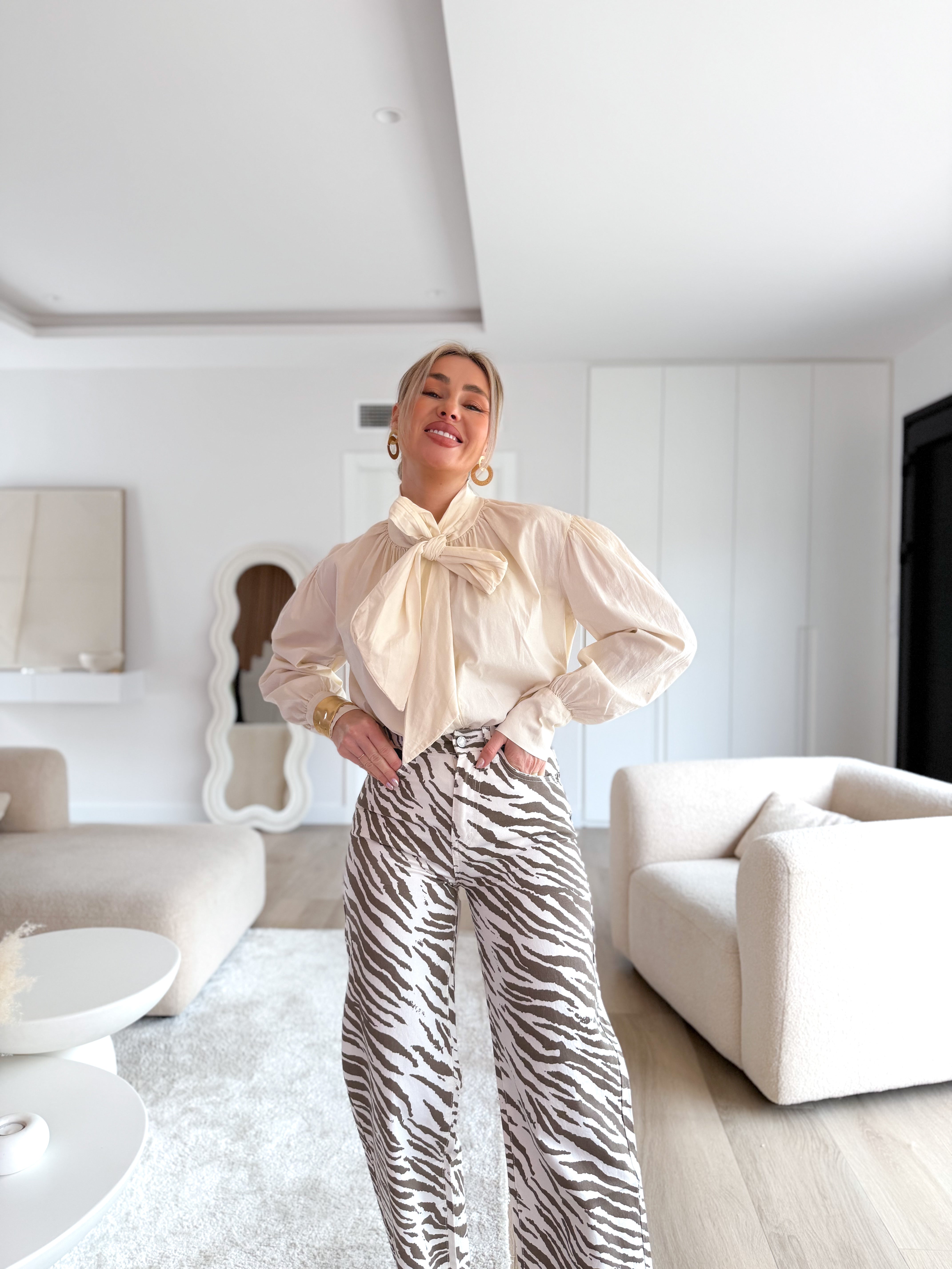 Camisa anudada Chloé beige