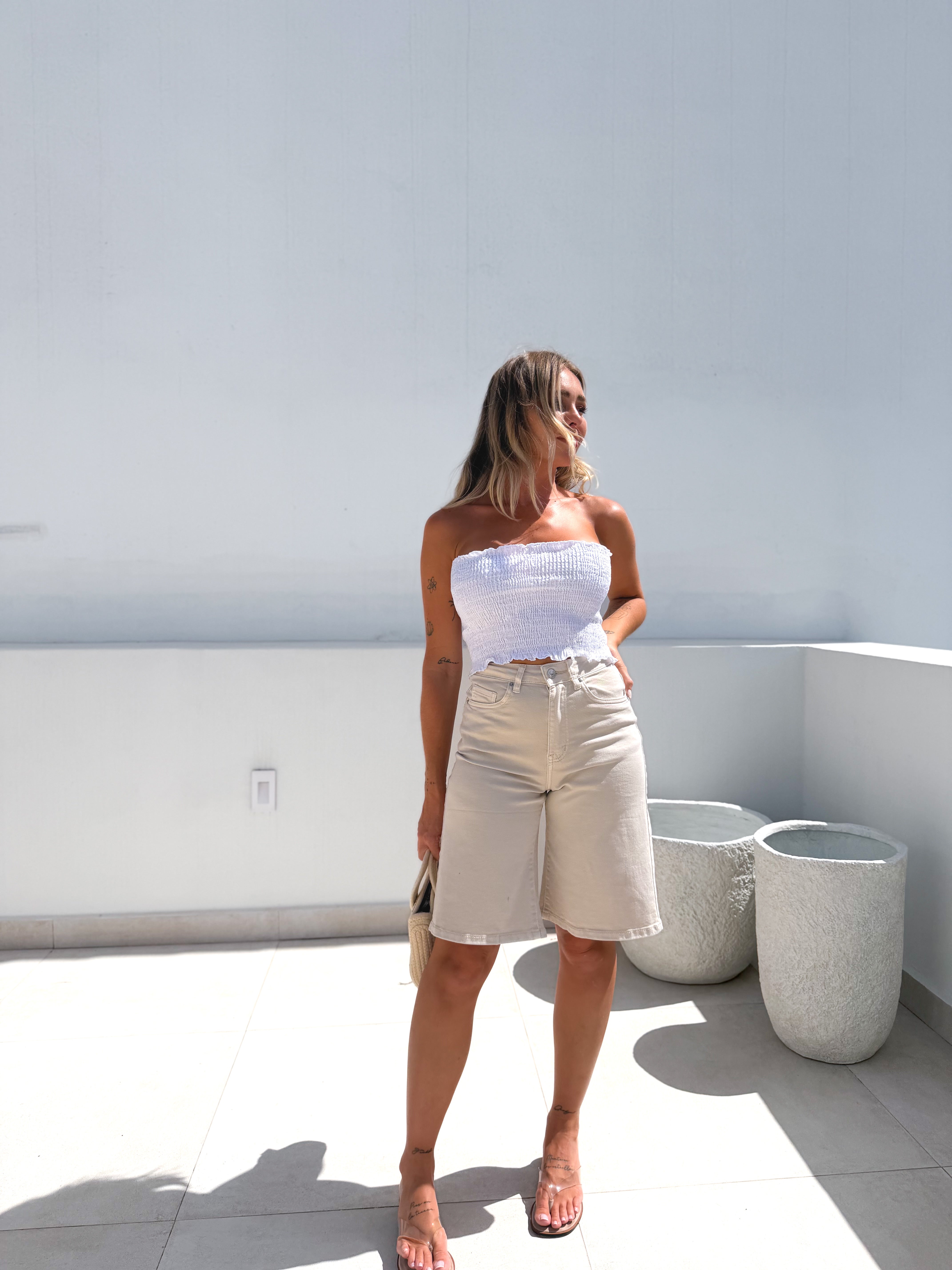 Bermuda denim beige